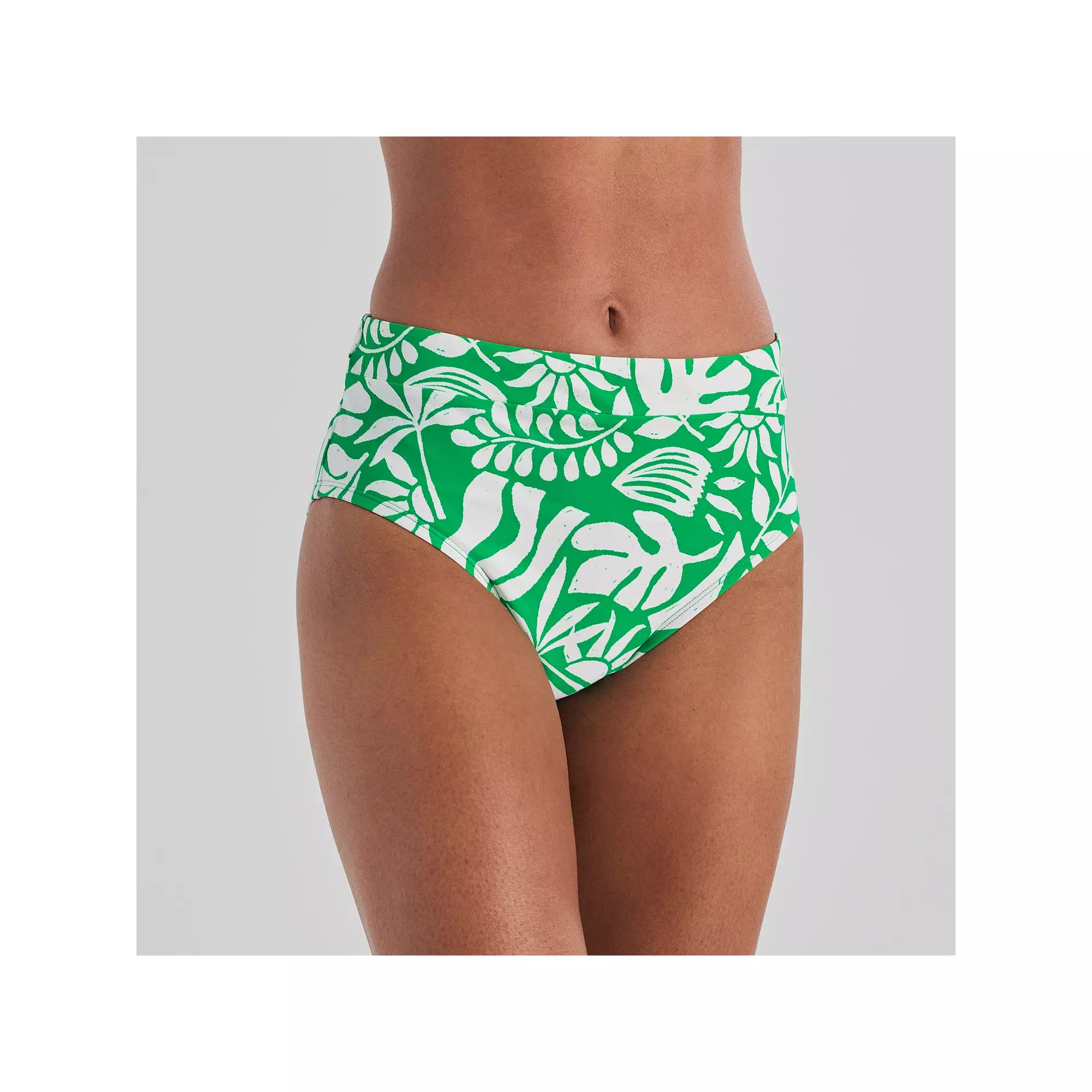 Women's Freshwater Banded High Leg Swim Bottoms, Size: Medium, Bella Vita Product Image