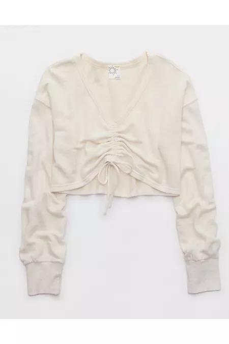 OFFLINE By Aerie Keep It 100 Terry Cinched Front Crewneck Women's Product Image