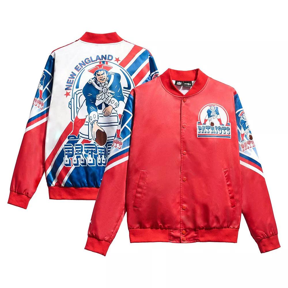 Men's Chalk Line Red New England Patriots Fanimation Satin Full-Snap Jacket, Size: XL Product Image
