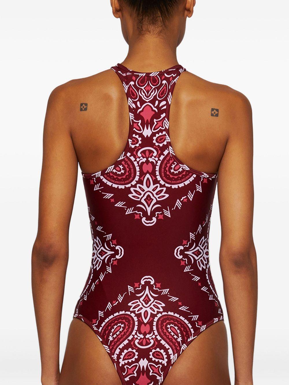 bandana-print halterneck swimsuit Product Image