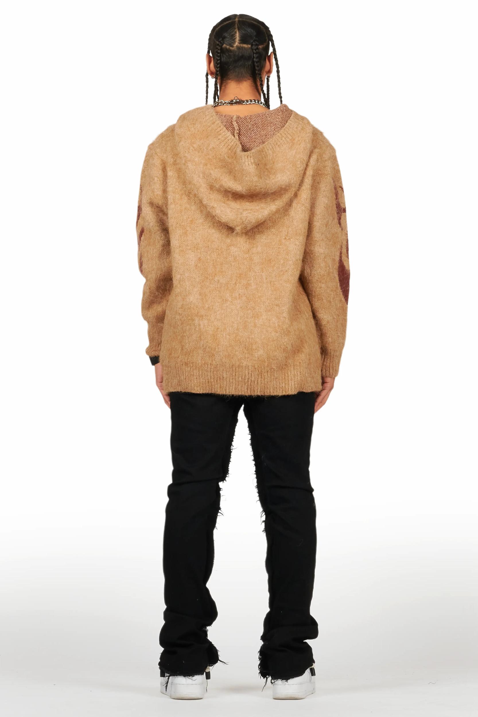 Vinson Black  Patchwork Stacked Flare Jean Male Product Image