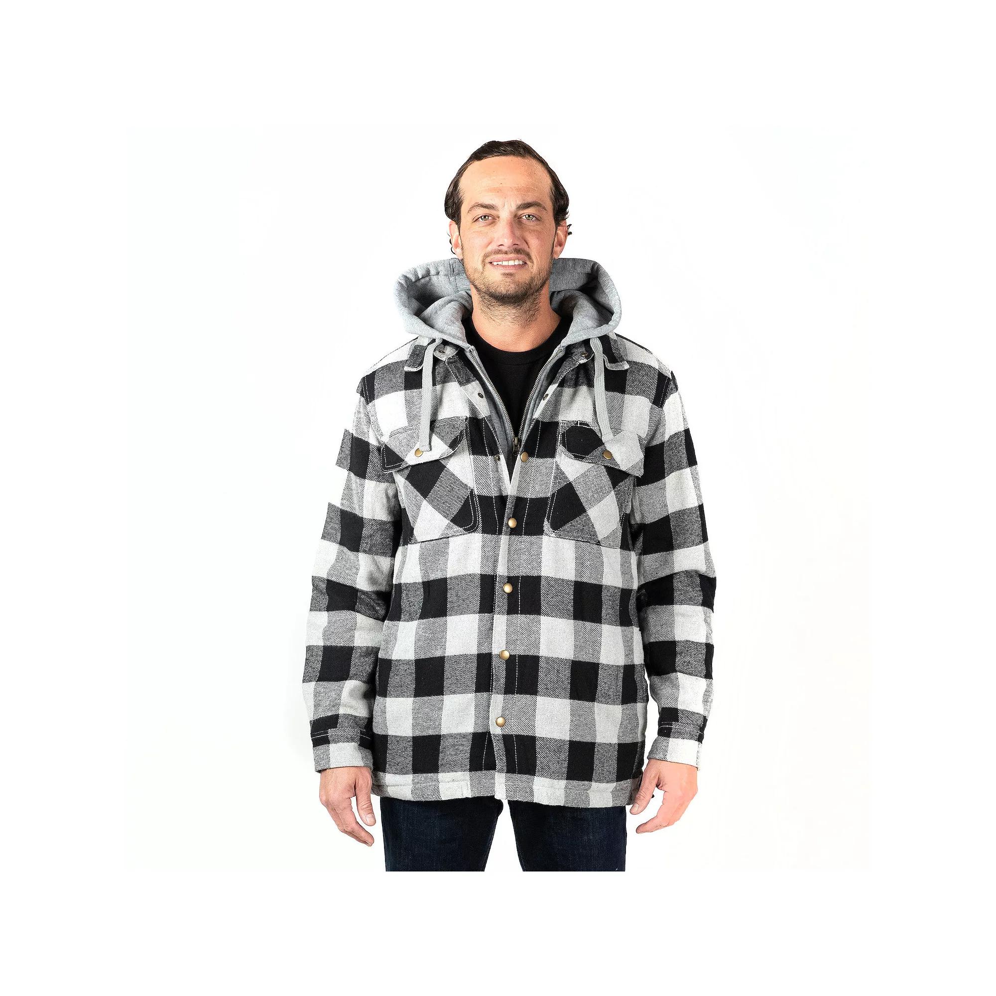 Men's Sonoma Goods For Life® Flannel Hooded Shirt Jacket, Size: XL, Buffalo Black Product Image