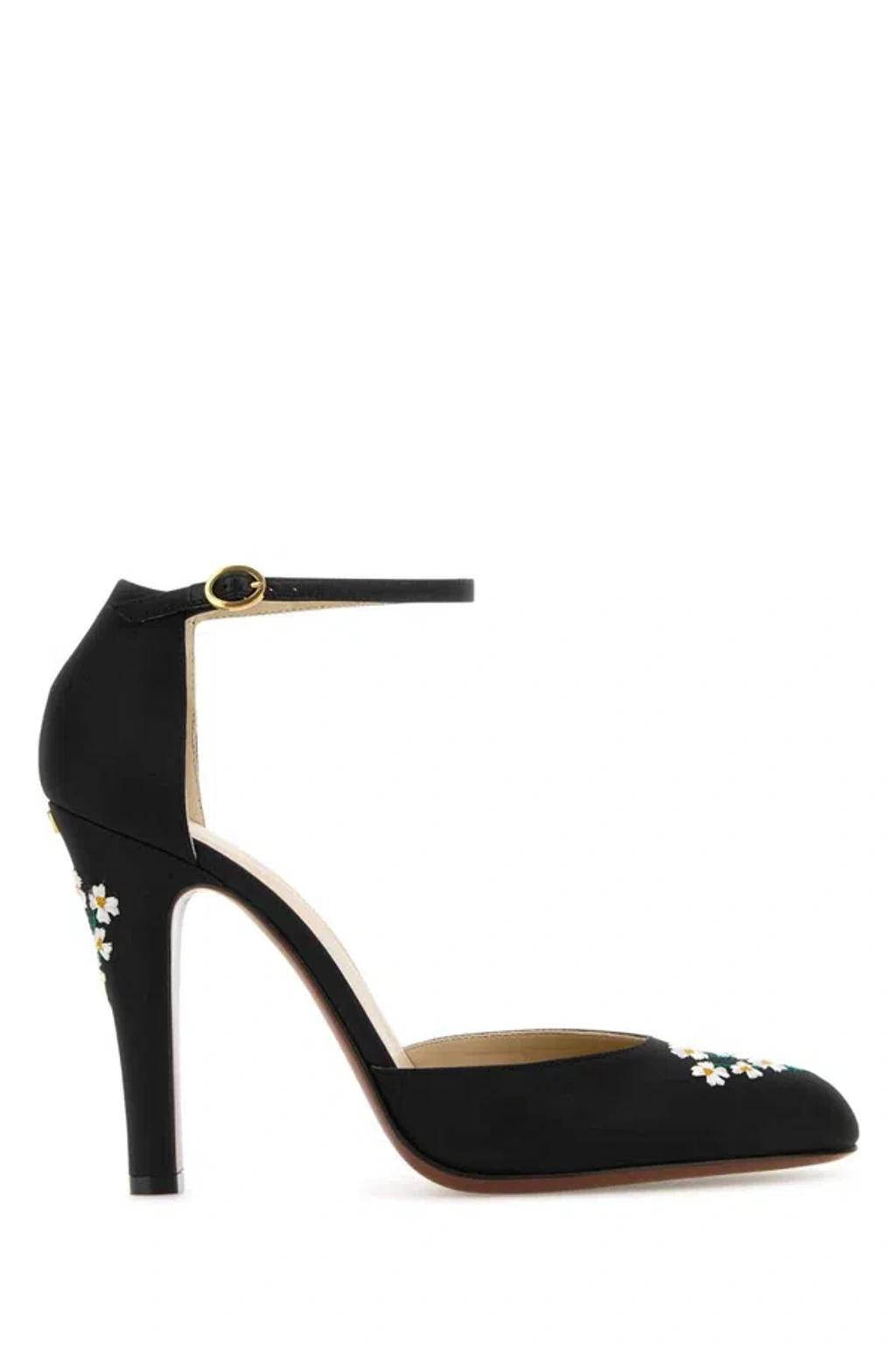 VALENTINO GARAVANI Black Fabric Hi Dolly Pumps Product Image