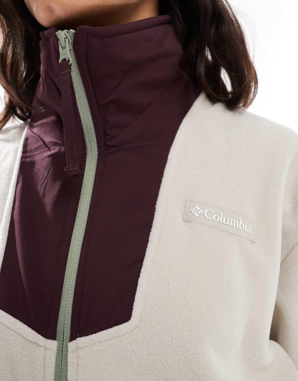 Columbia Sequoia Grove zip fleece in dark stone, pink agave  Product Image
