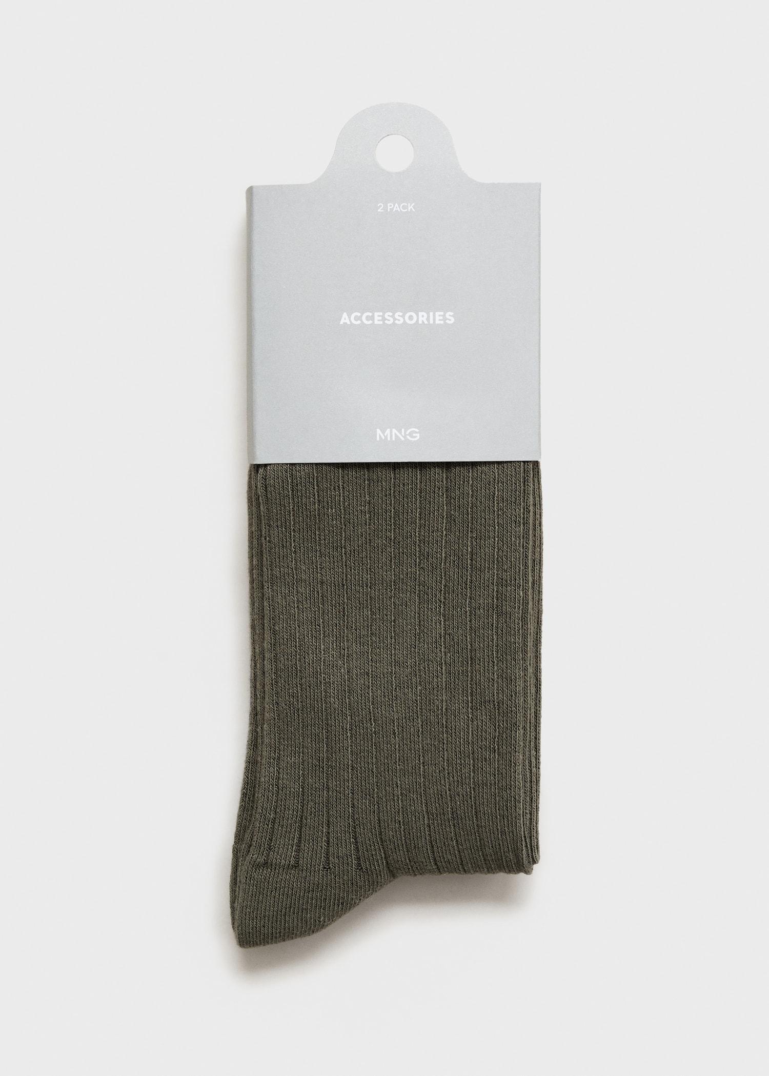 Pack of 2 ribbed cotton socks - Men | MANGO USA Product Image