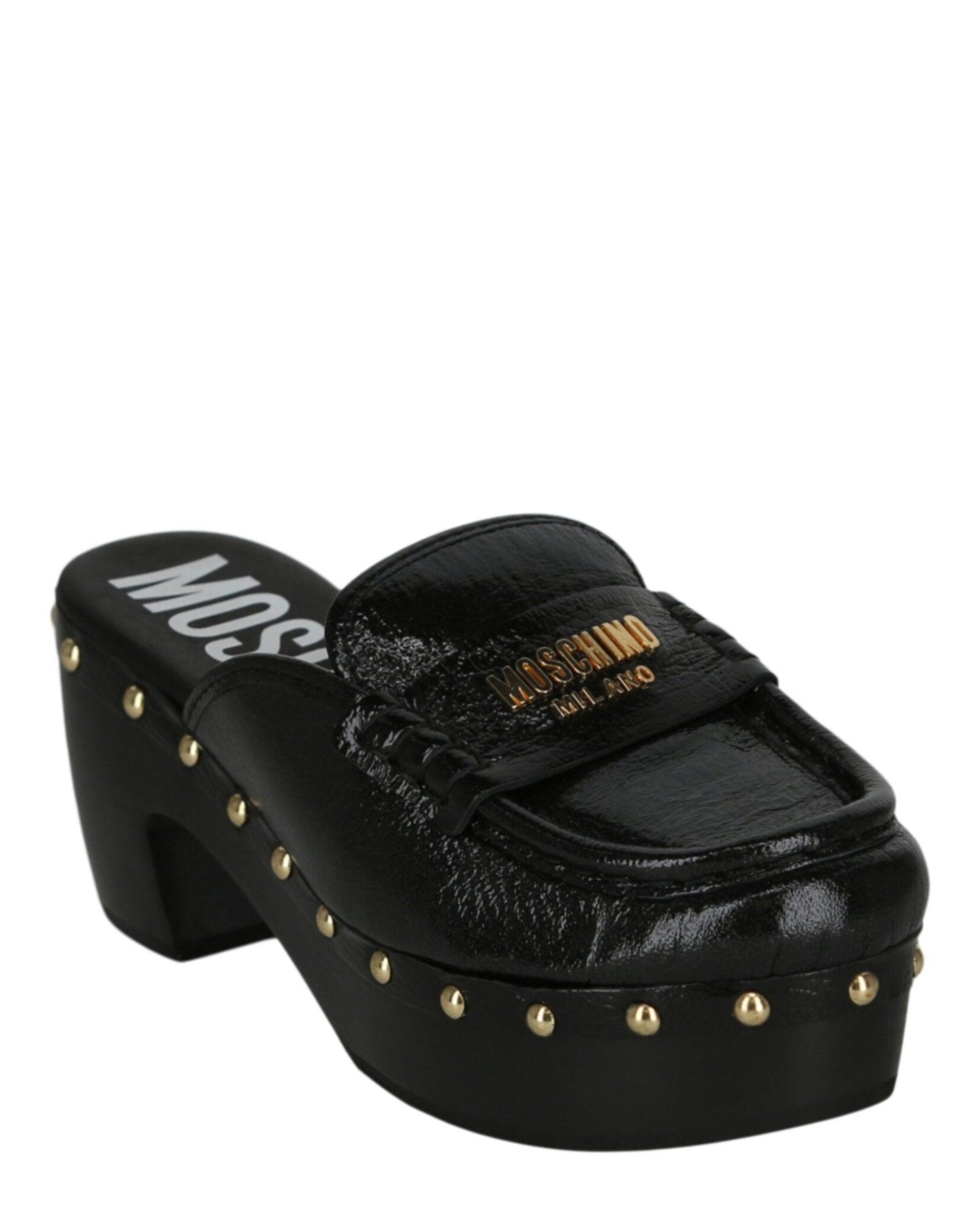 Moschino Patent Leather Logo Clogs Product Image