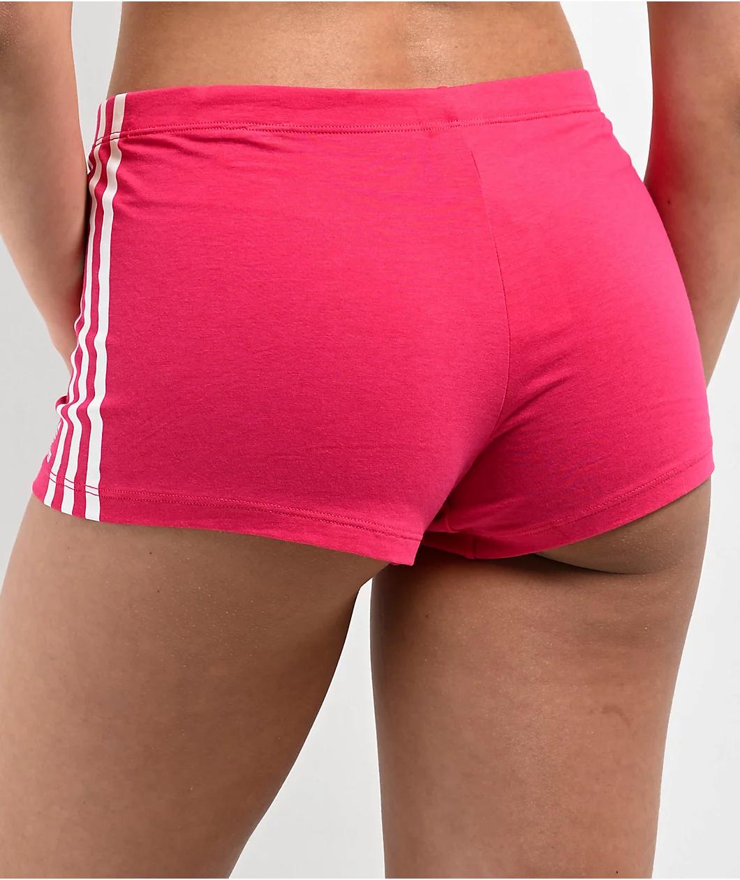 adidas Originals 3 Stripe Pink Lounge Shorts Product Image