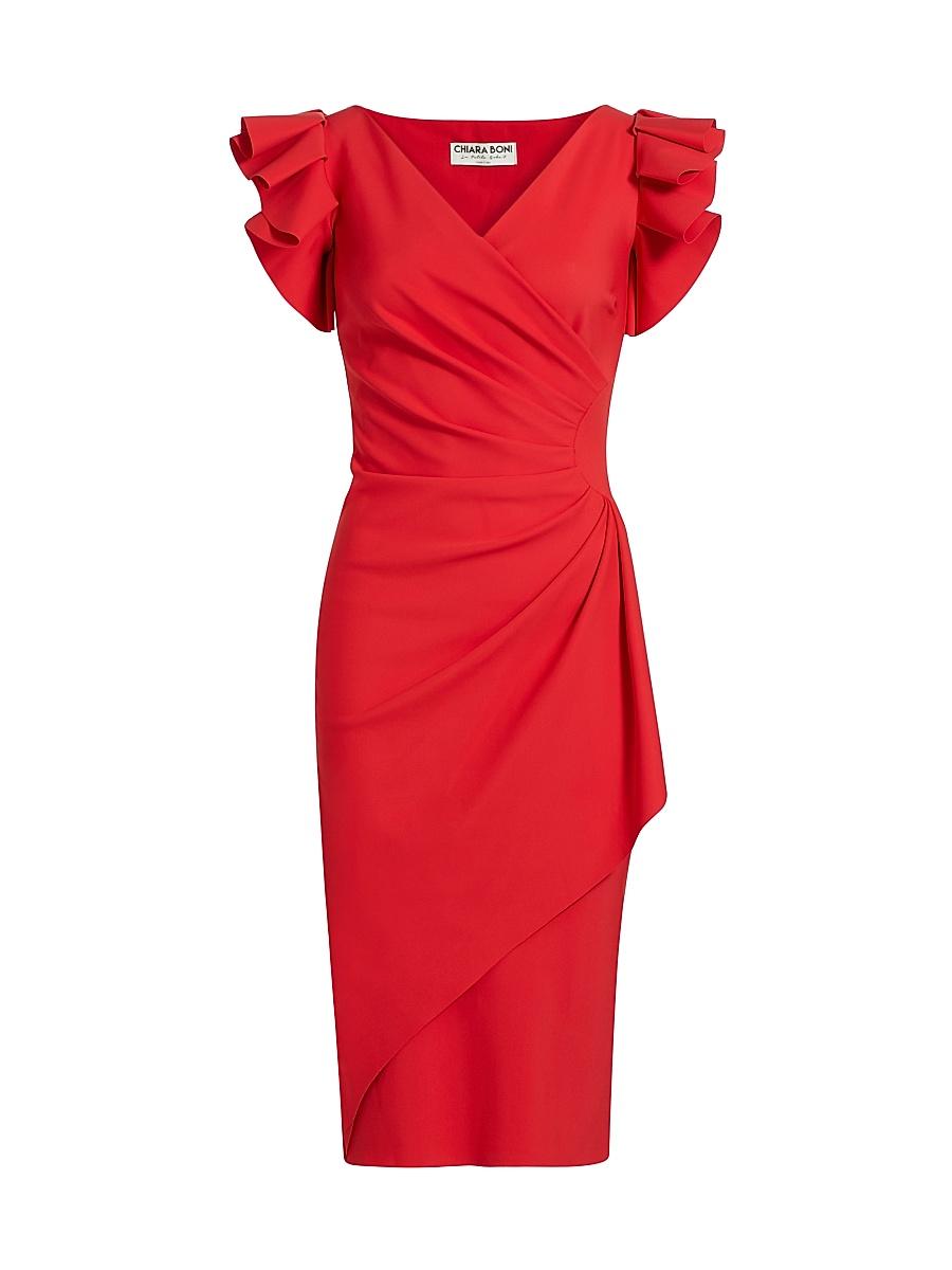 Womens Beaurisse Ruffled Sheath Dress Product Image