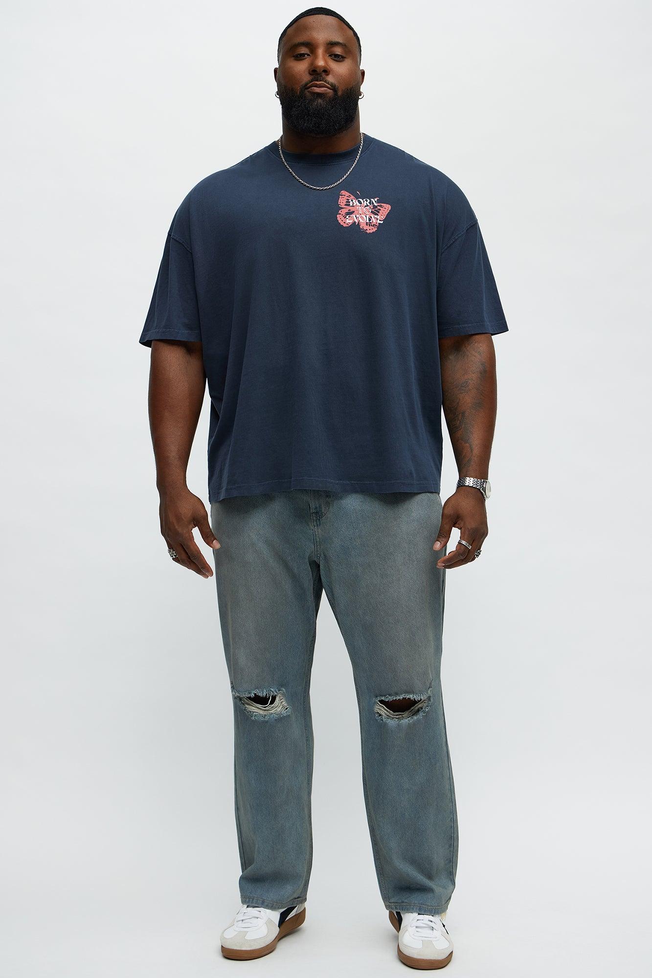 Wings Of Chaos Oversized Short Sleeve Tee - Navy Male Product Image