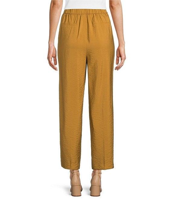 Anne Klein Pull-On Pleat Front Wide Leg Ankle Pants Product Image
