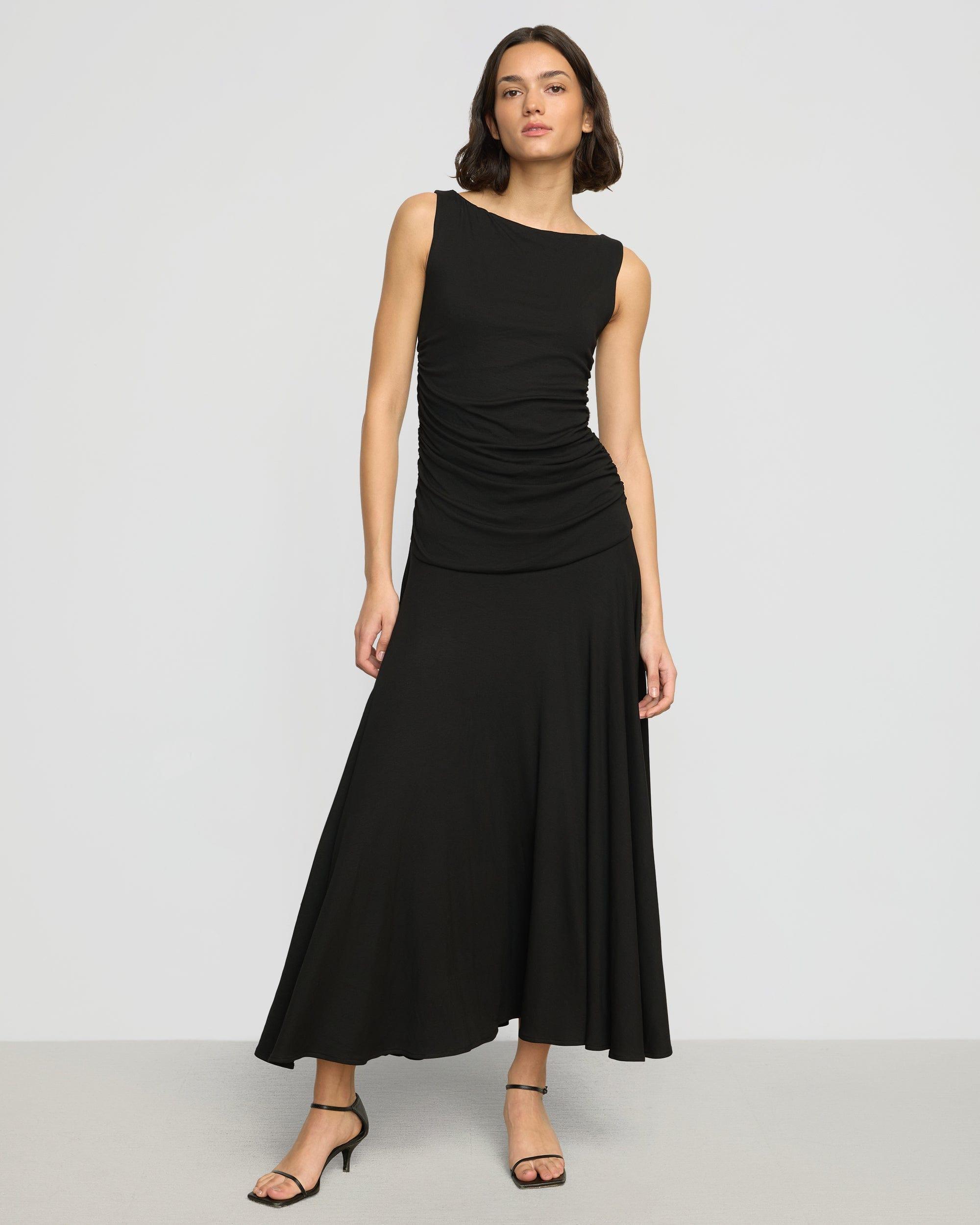 Tamsin Ruched Drop-Waist Maxi Dress Product Image