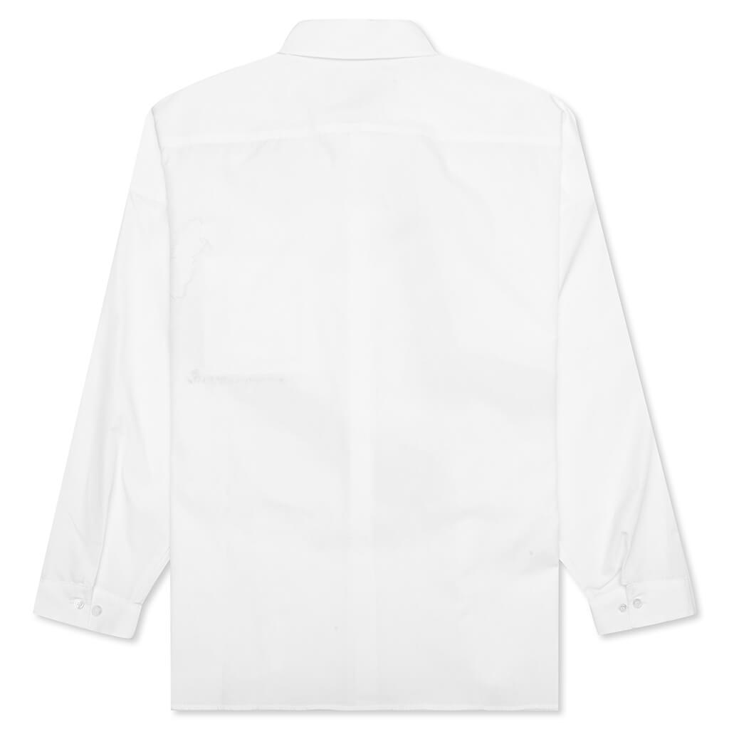 Long Sleeve Flower Graphics Shirt - Lily White Male Product Image