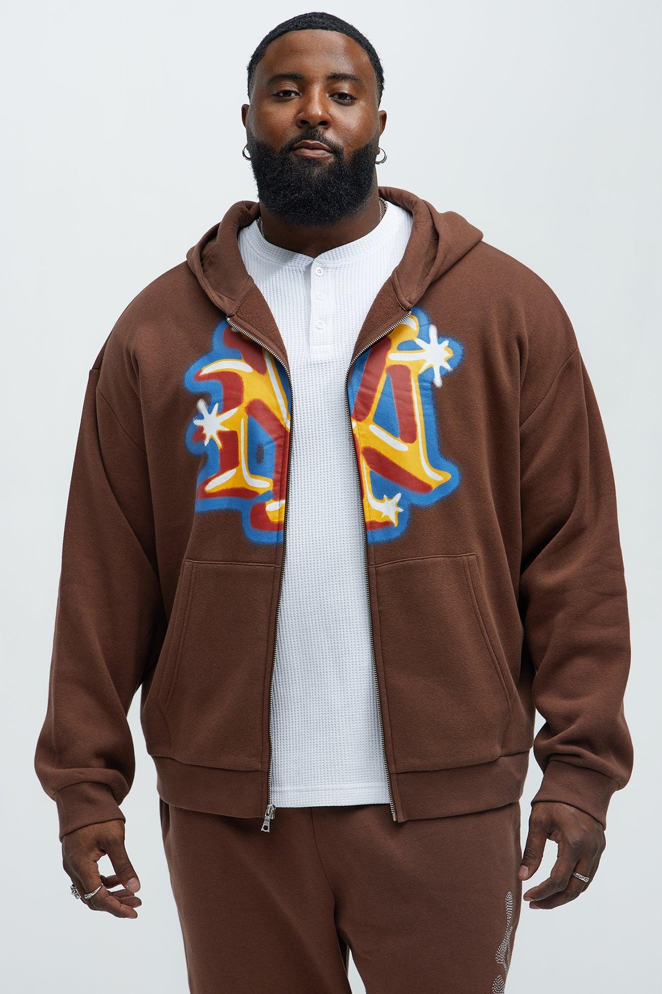 Tyson City of NY Zip Up Hoodie - Brown Product Image