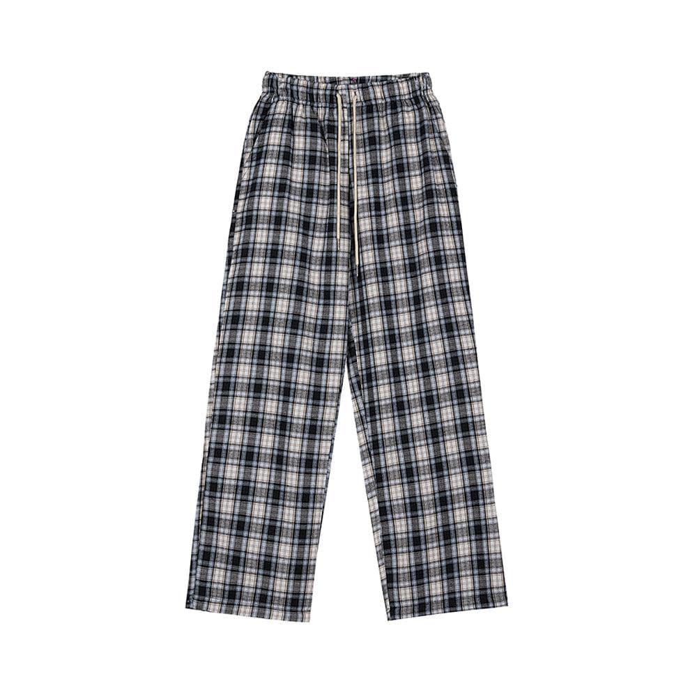 RT No. 3126 DRAWSTRING PLAID PANTS Product Image