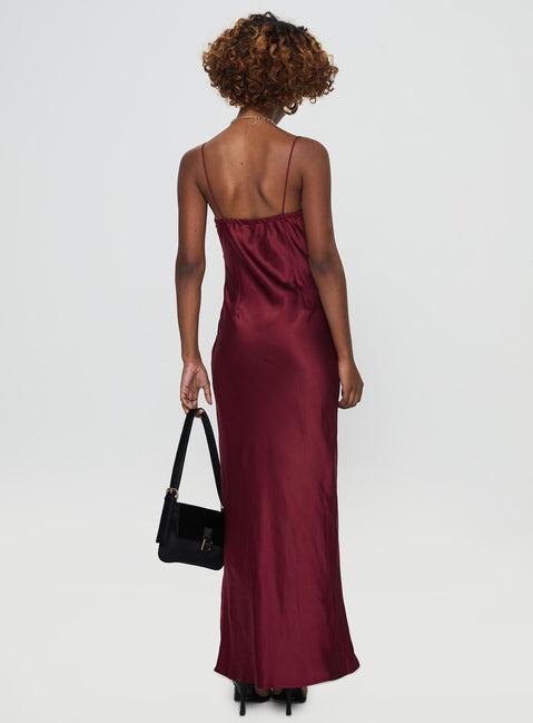 Marilyn Maxi Dress Wine Product Image