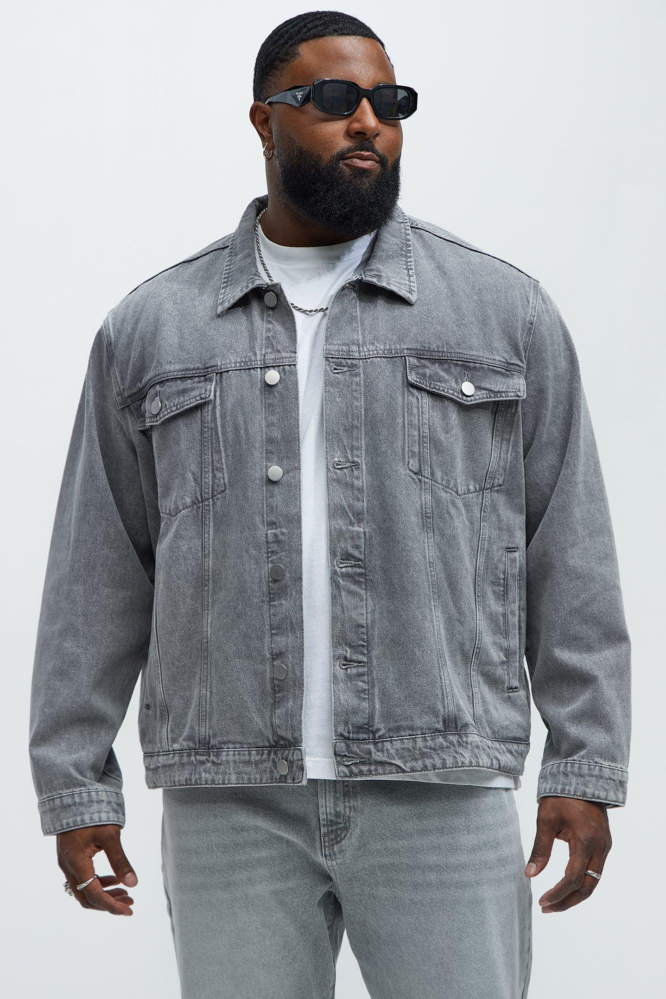 Classic Denim Trucker Jacket - Grey Product Image