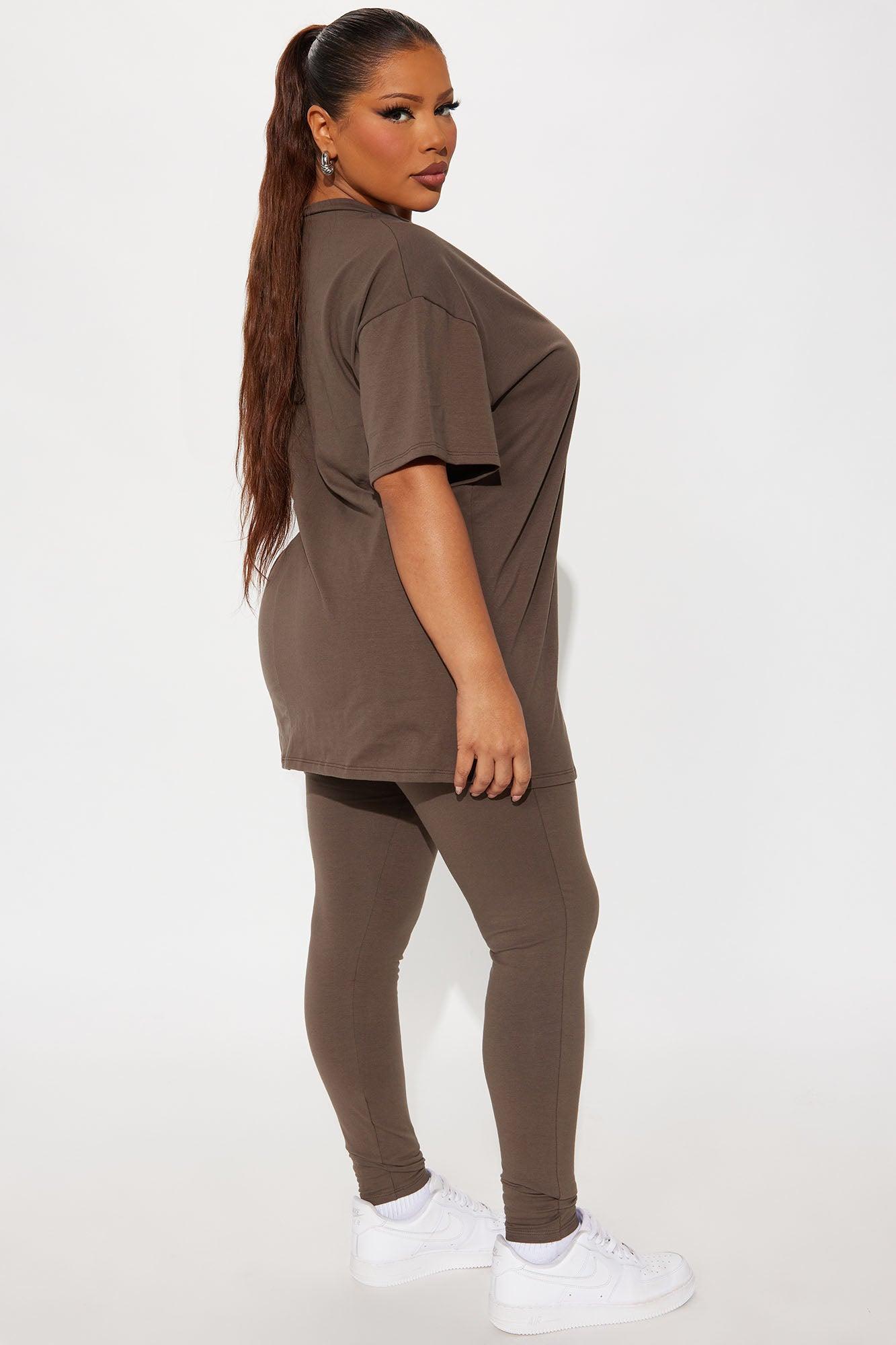 Health Is Wealth Legging Set - Brown Female Product Image