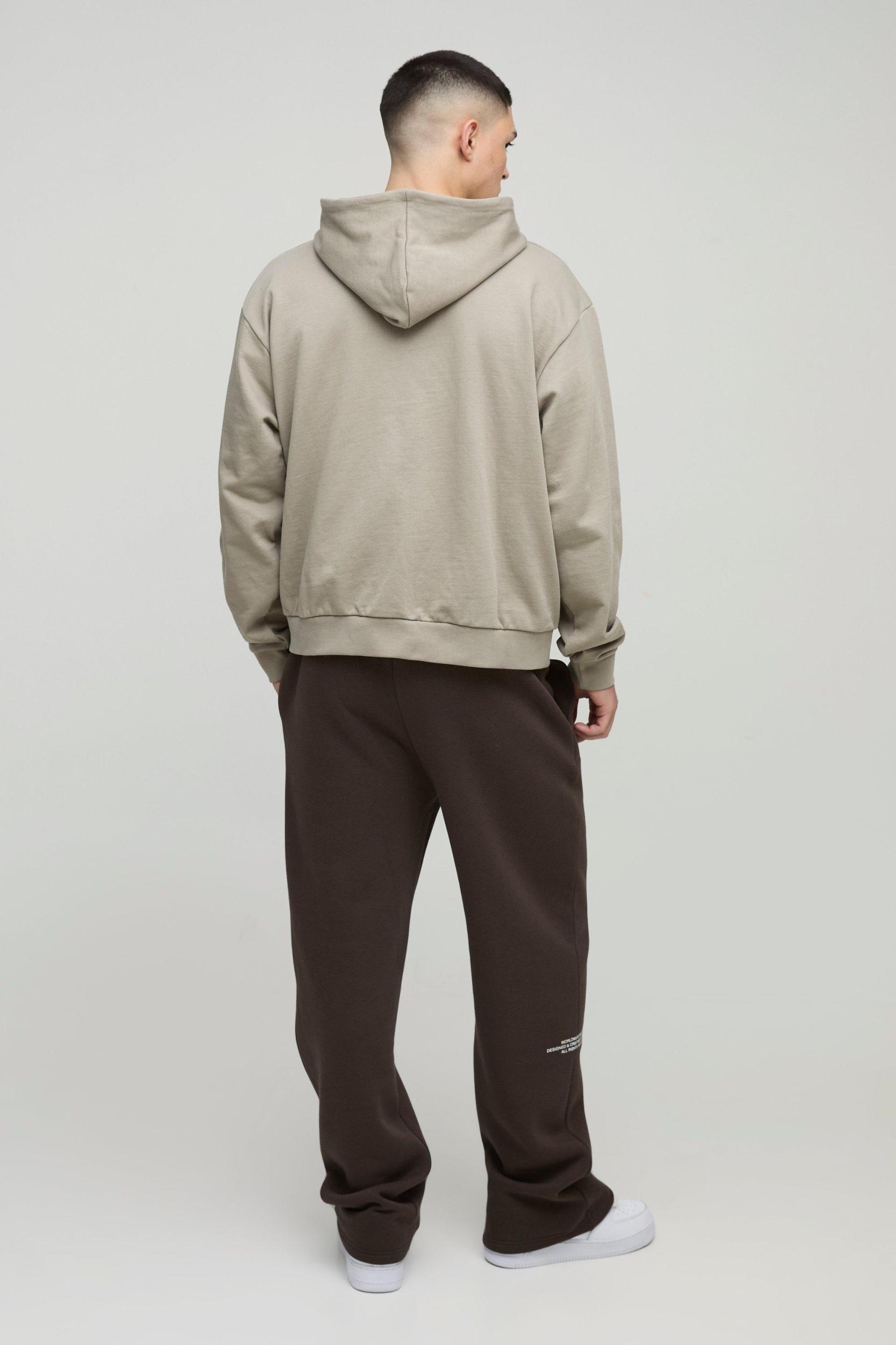 Oversized Boxy Heavyweight Zip Through Hoodie | boohooMAN USA Product Image