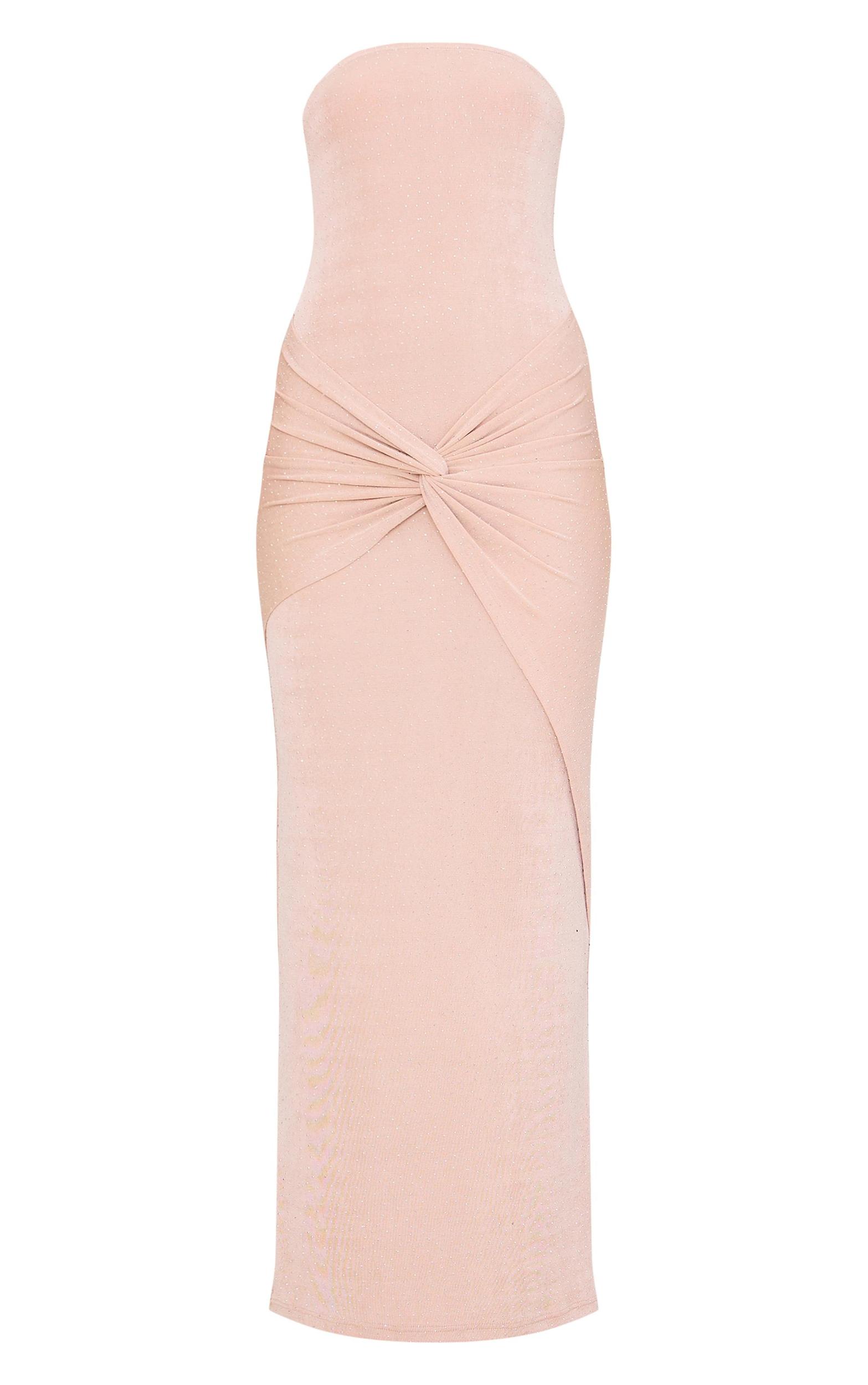 Nude Sheer Diamante Midaxi Dress Product Image