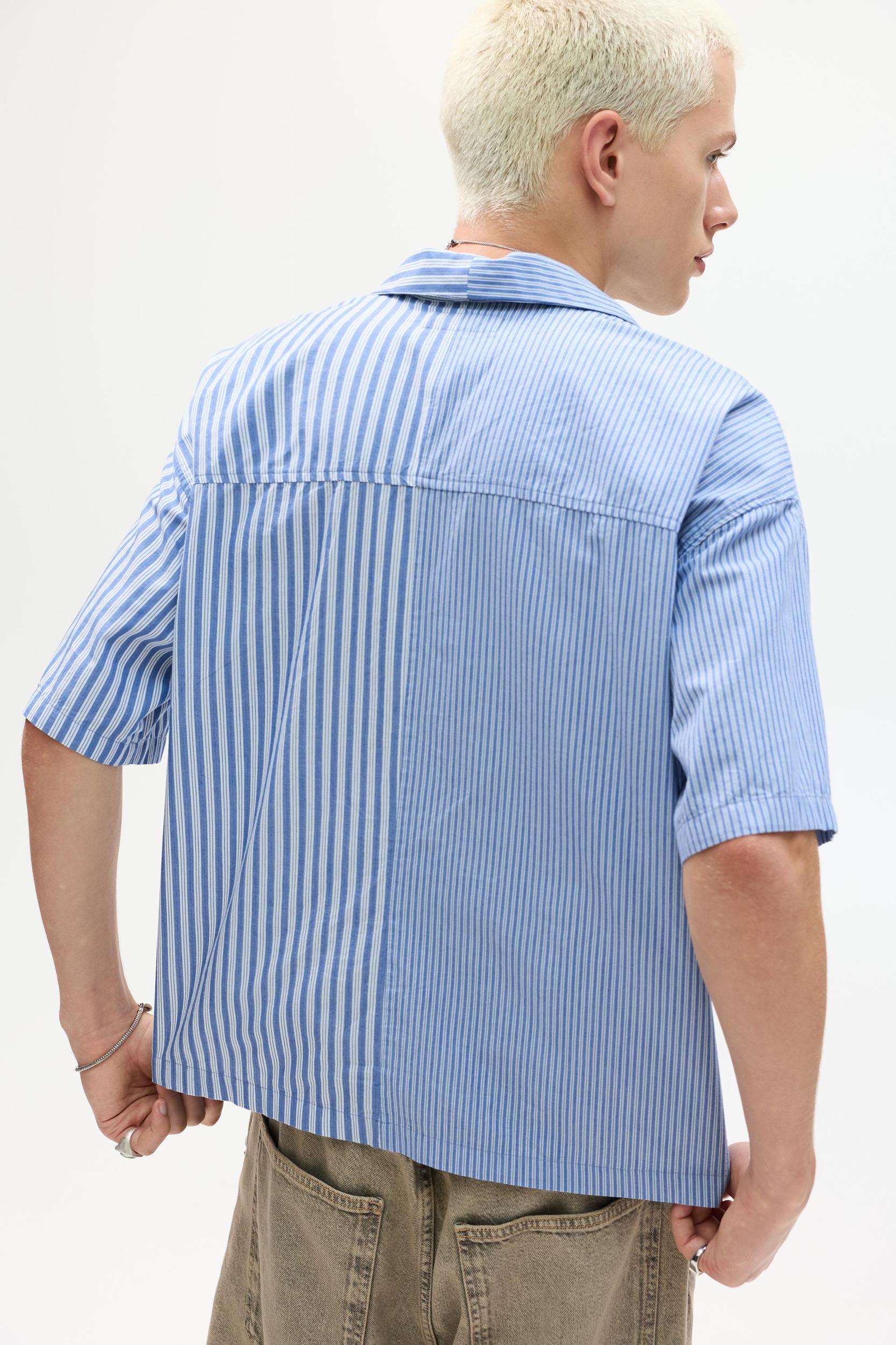 Short sleeve shirt with asymmetrical stripes Product Image