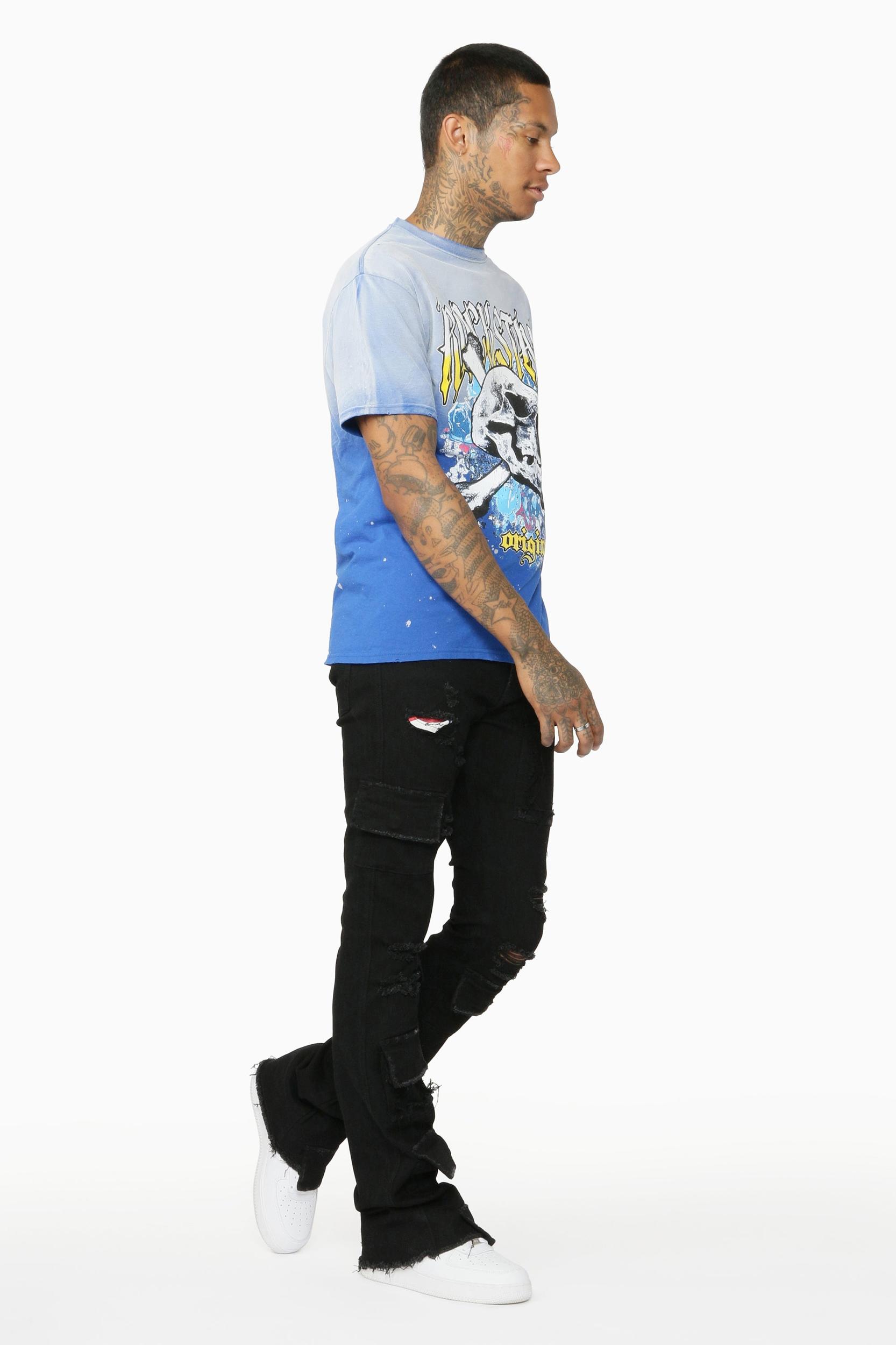 Glenn Black Stacked Flare Jean Male Product Image