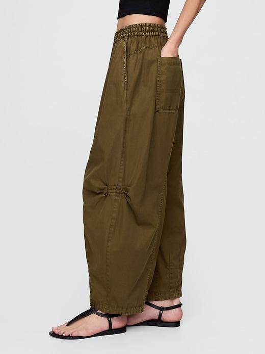 Mid Rise Twill Barrel Pants Product Image