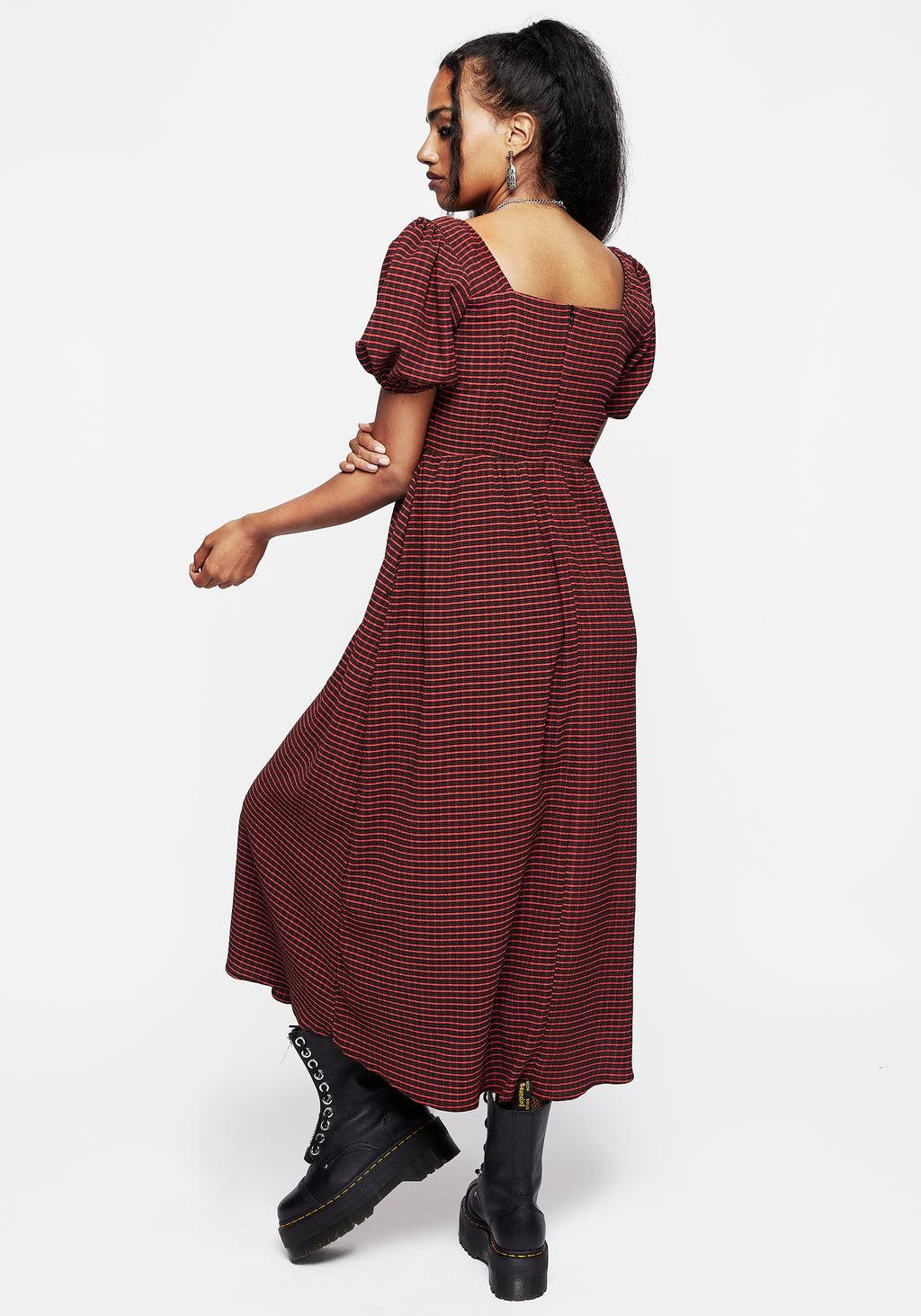 Carmine Check Midaxi Smock Dress Product Image