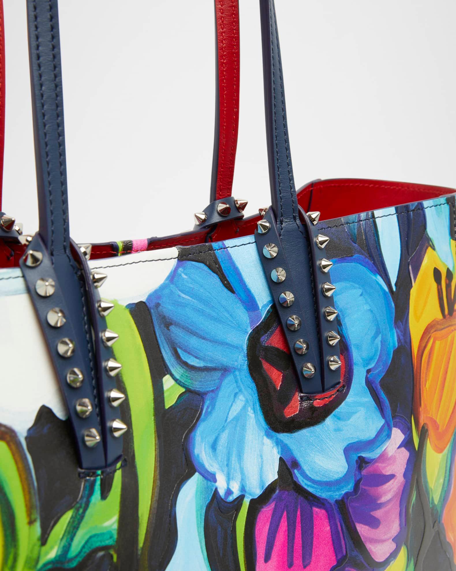 Cabata Small Tote Bag in Flower-Print Leather Product Image