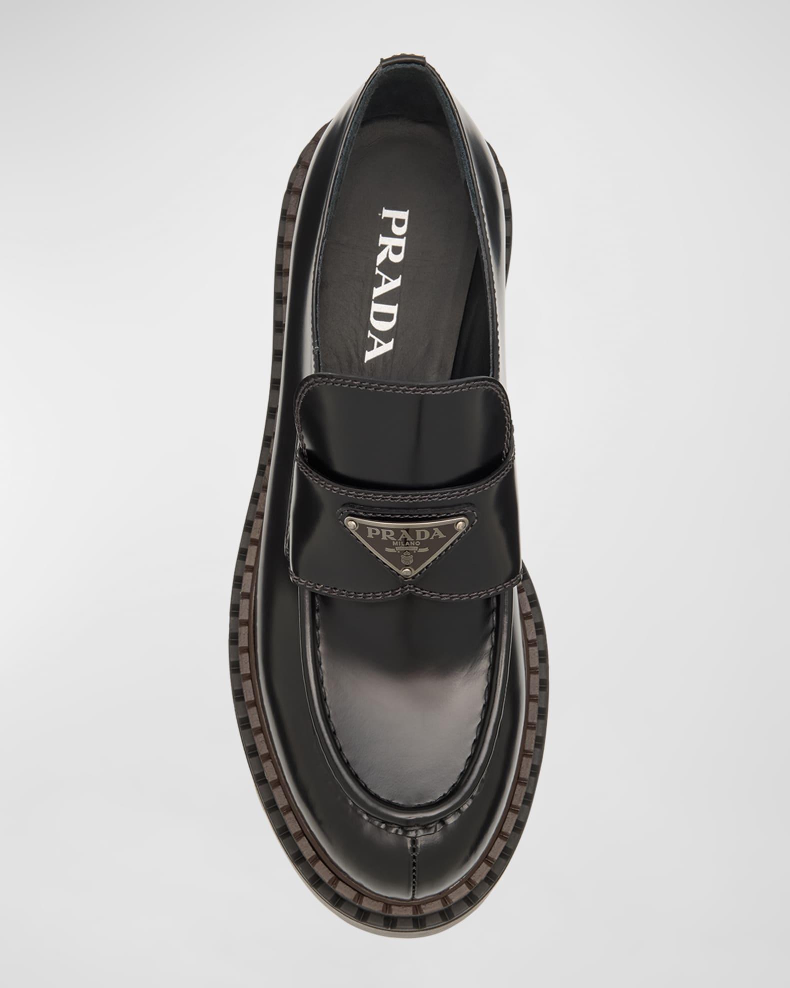 Chocolate Calfskin Platform Loafers Product Image
