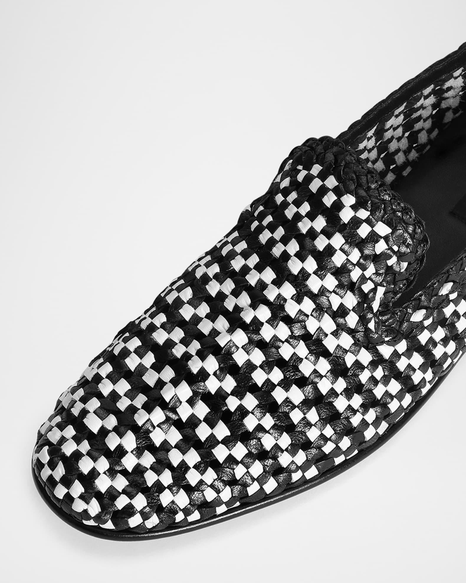 Men's Woven Leather Slippers Product Image
