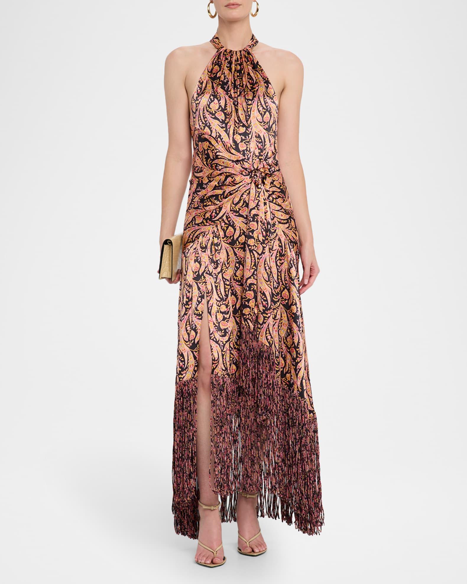 Teresa Charming Paisley Fringe Maxi Dress Product Image