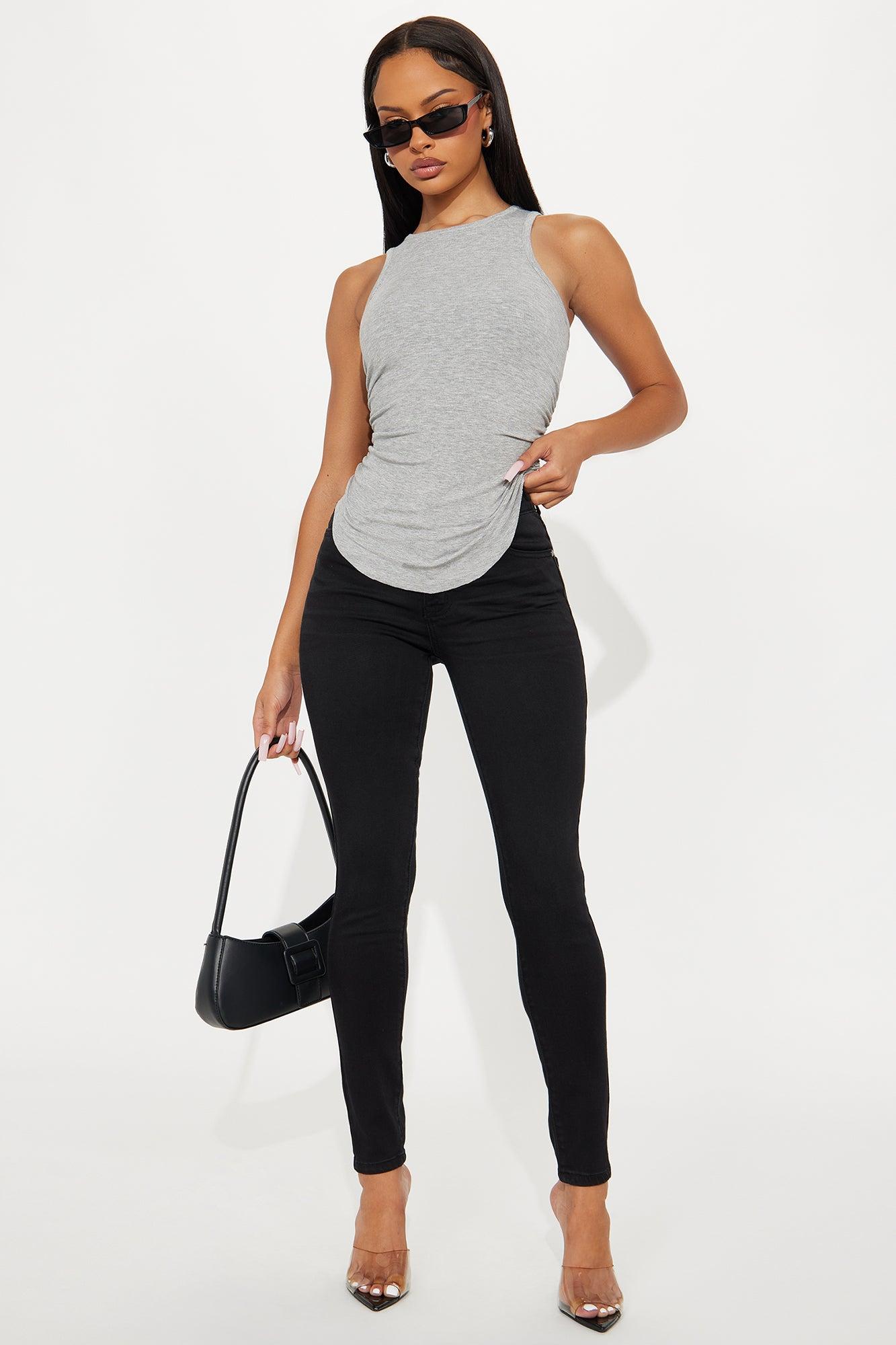 Olympia Ruched Tank Top - Heather Grey Female Product Image