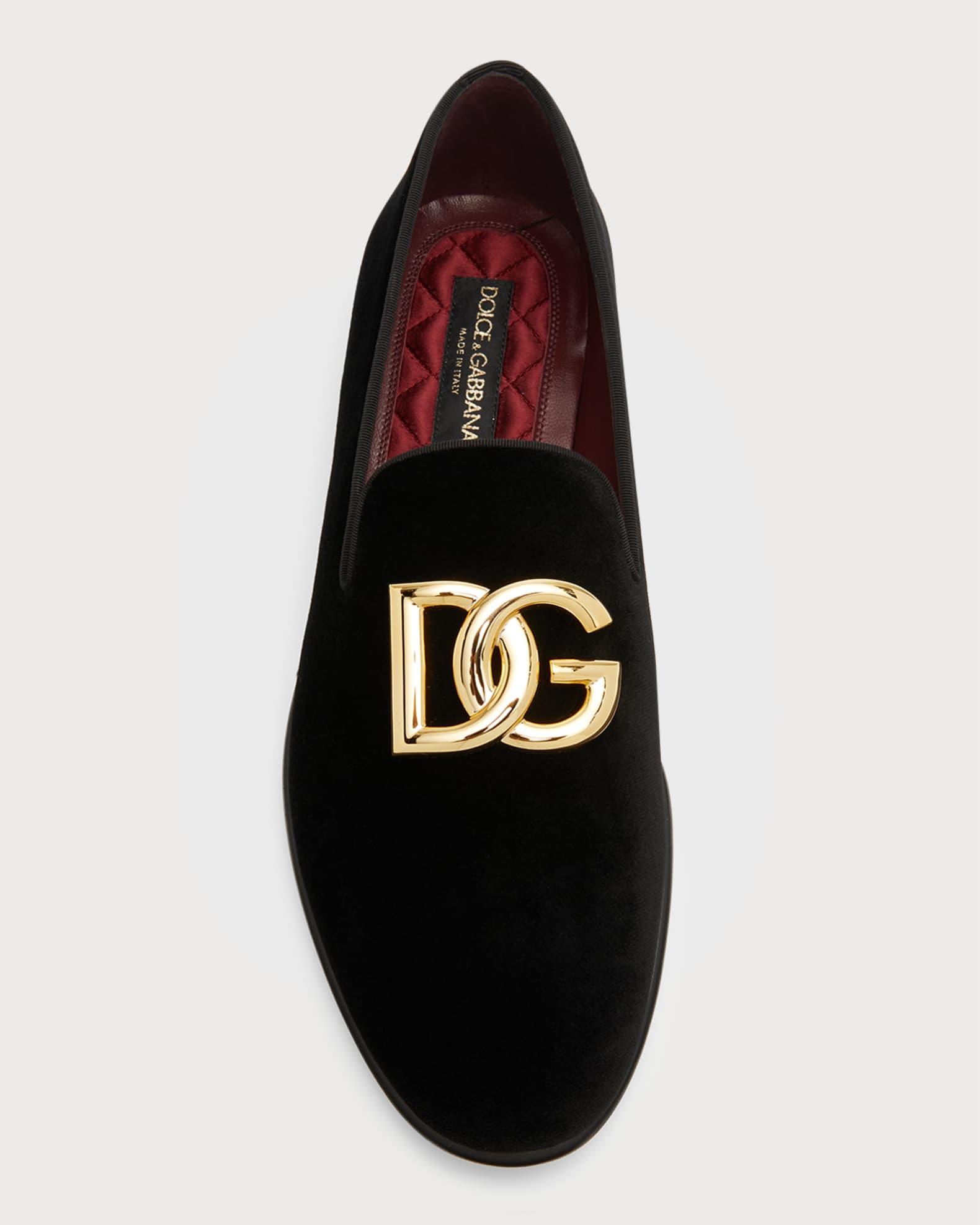Men's Logo Velvet Dress Loafers Product Image