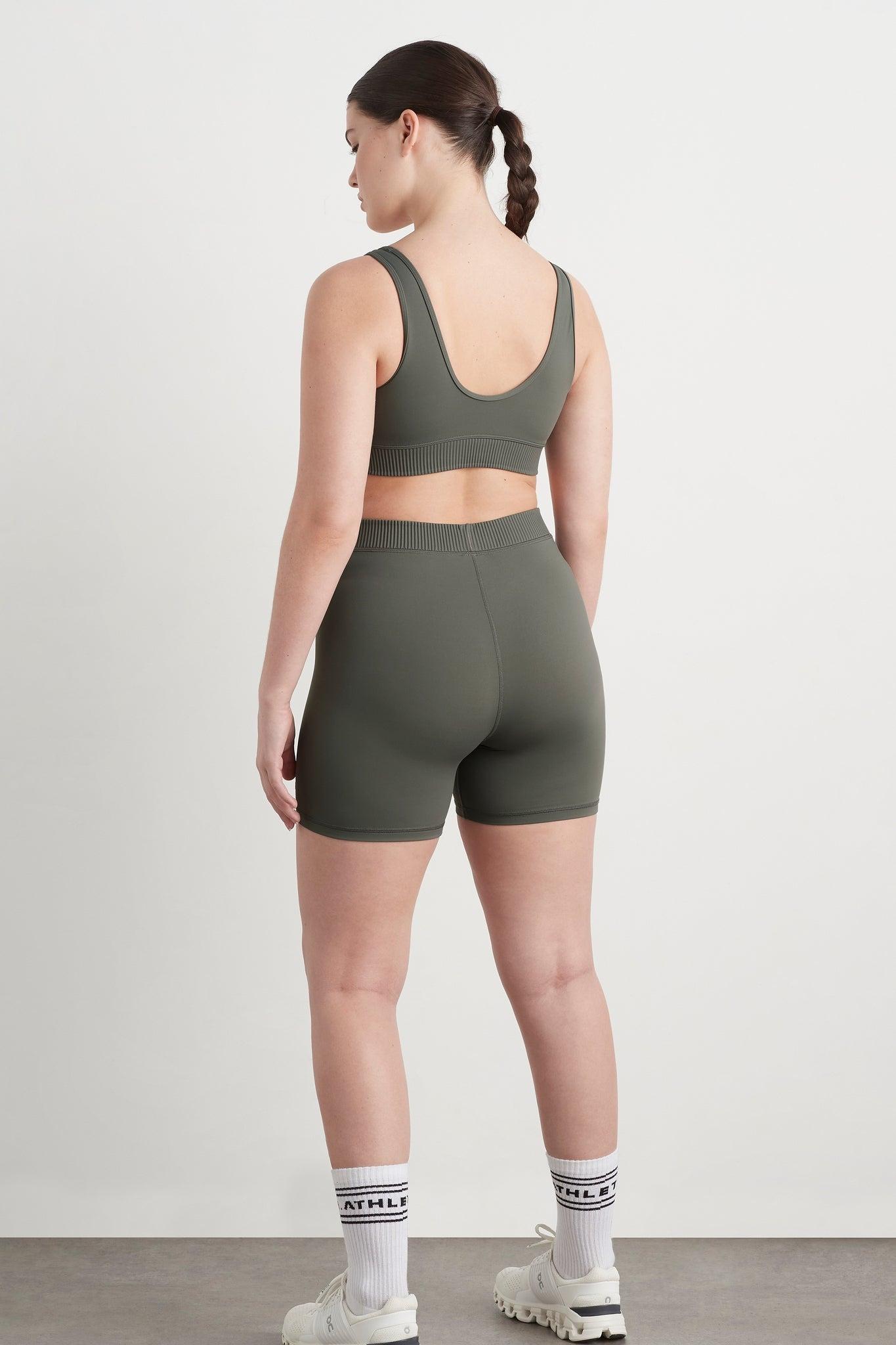 High Rise Pintuck Mid Length Bike Shorts 625 Product Image