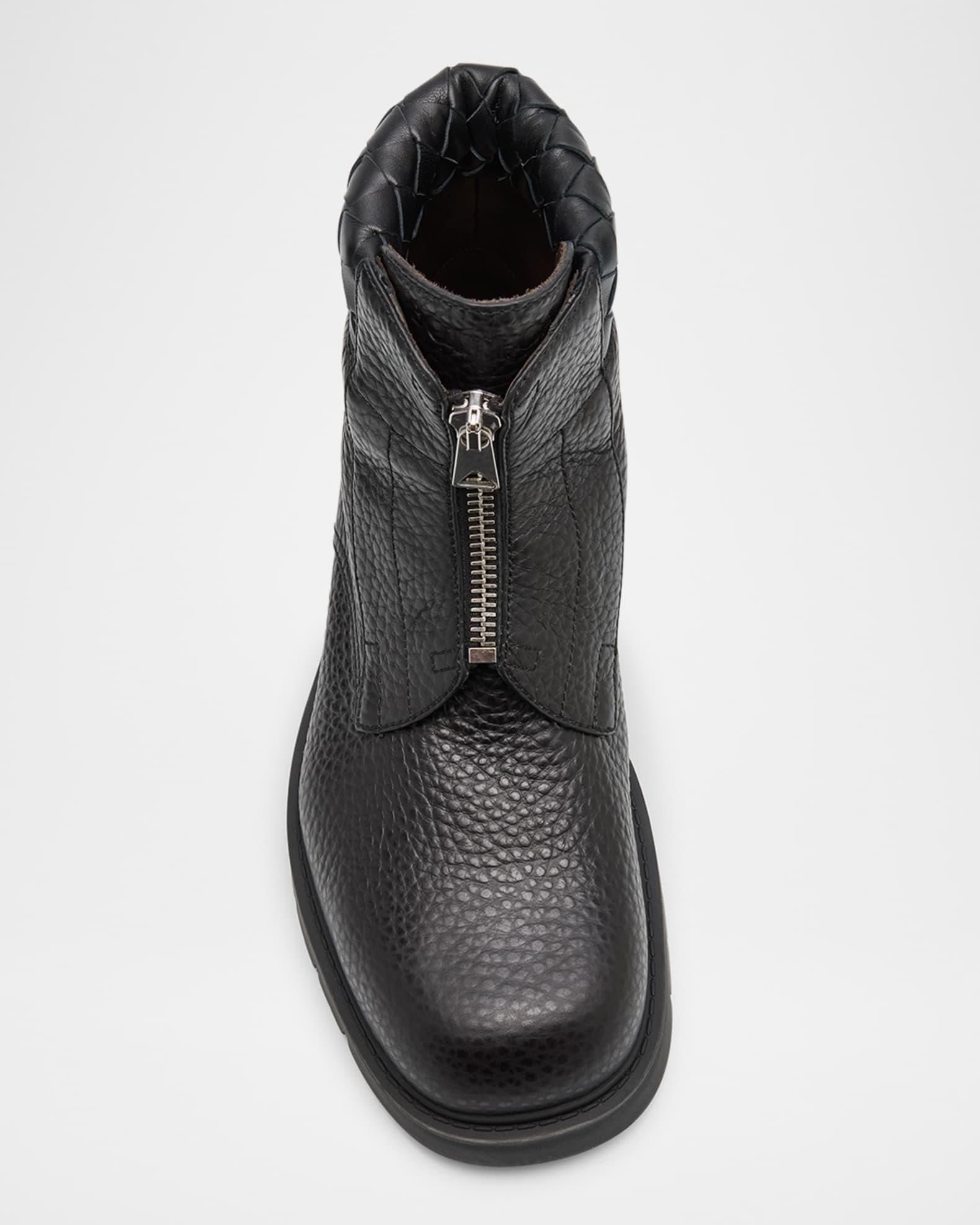 Men's Haddock Grained Leather Zipped Ankle Boots Product Image