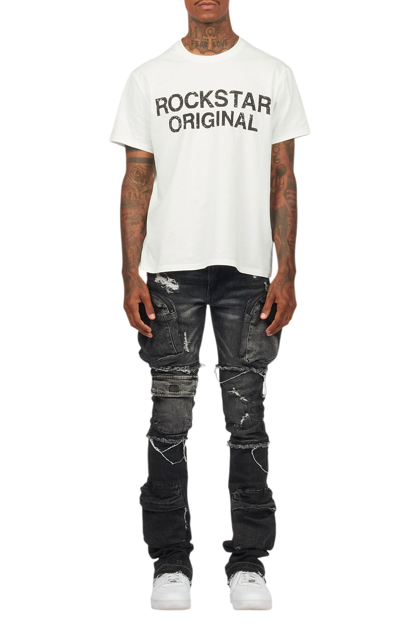 Shift Dark Grey Stacked Flare Jean Male Product Image