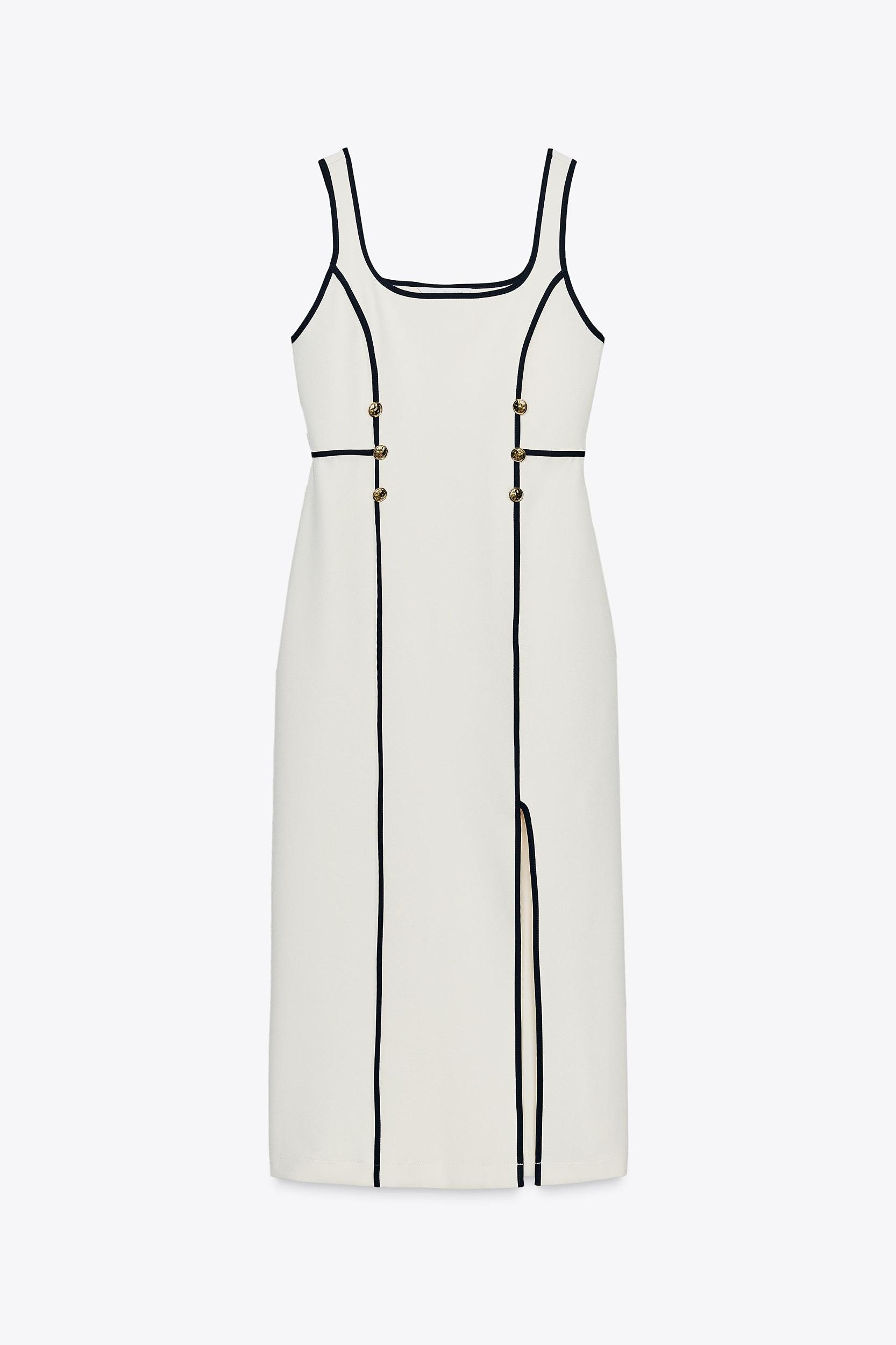 CONTRAST TRIM MIDI DRESS Product Image