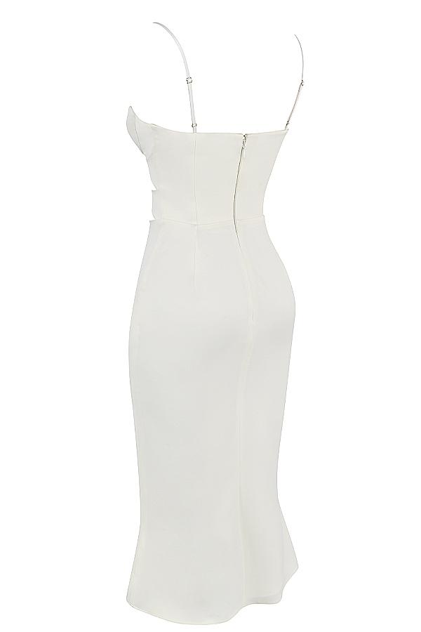 Amalia  ivory satin cutout corset dress Product Image