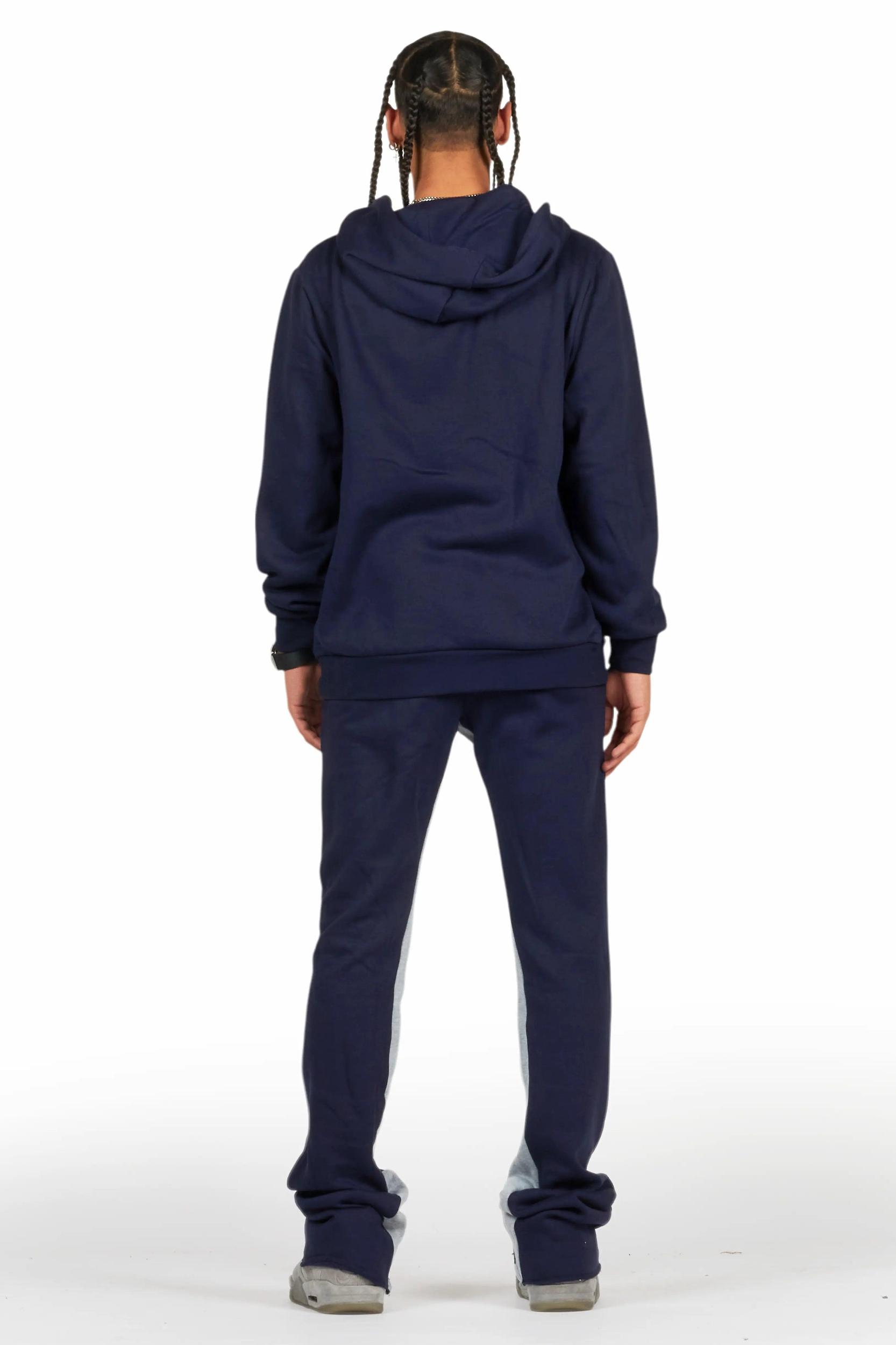Raffer Navy Hoodie Baggy Fit Pant Track Set Male Product Image