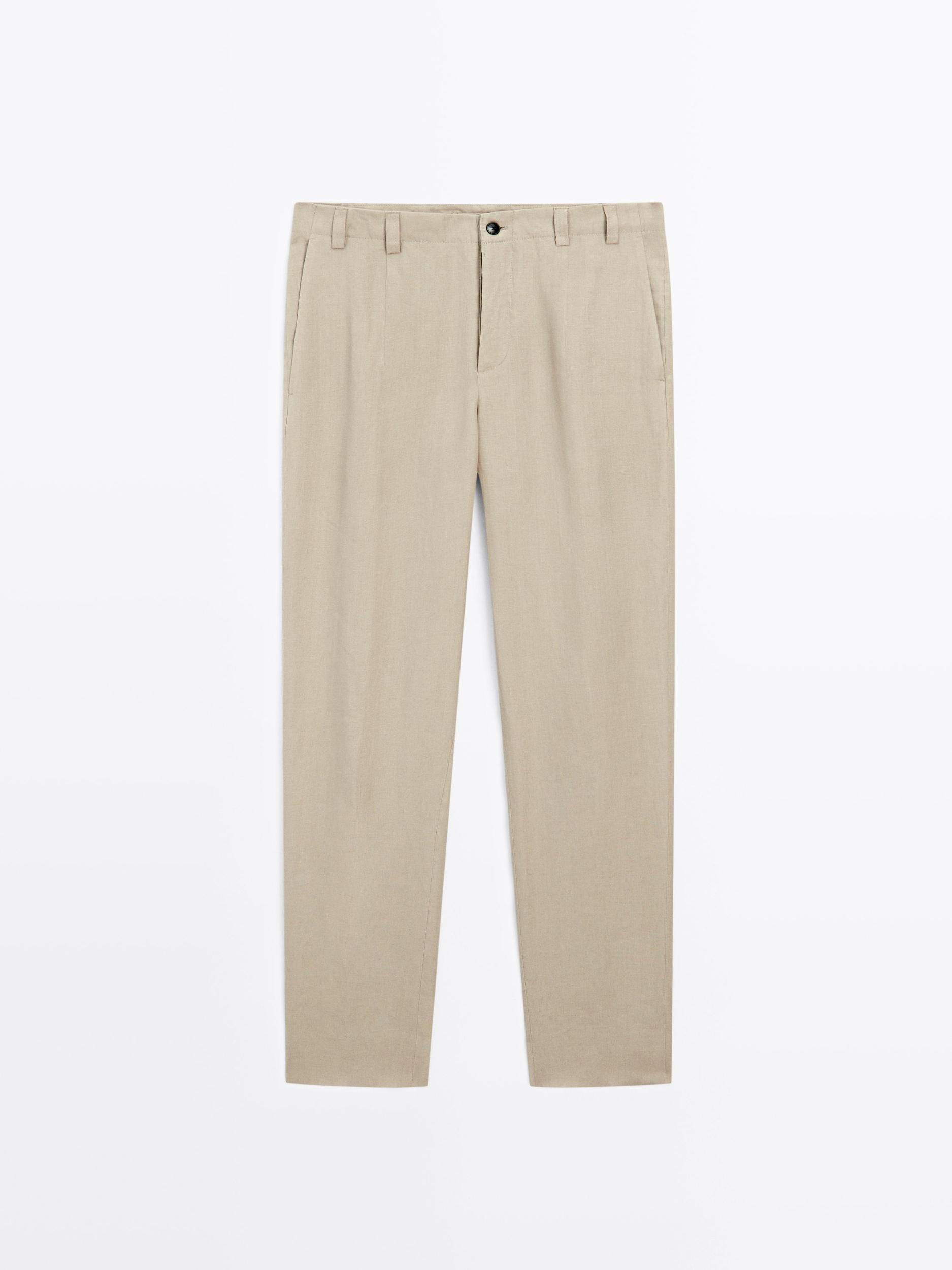 Total look 100% linen trousers Product Image