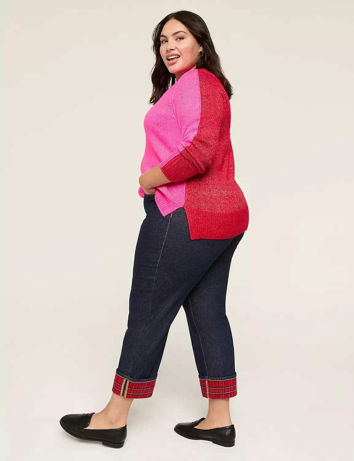 V-Neck Colorblock Sweater Product Image