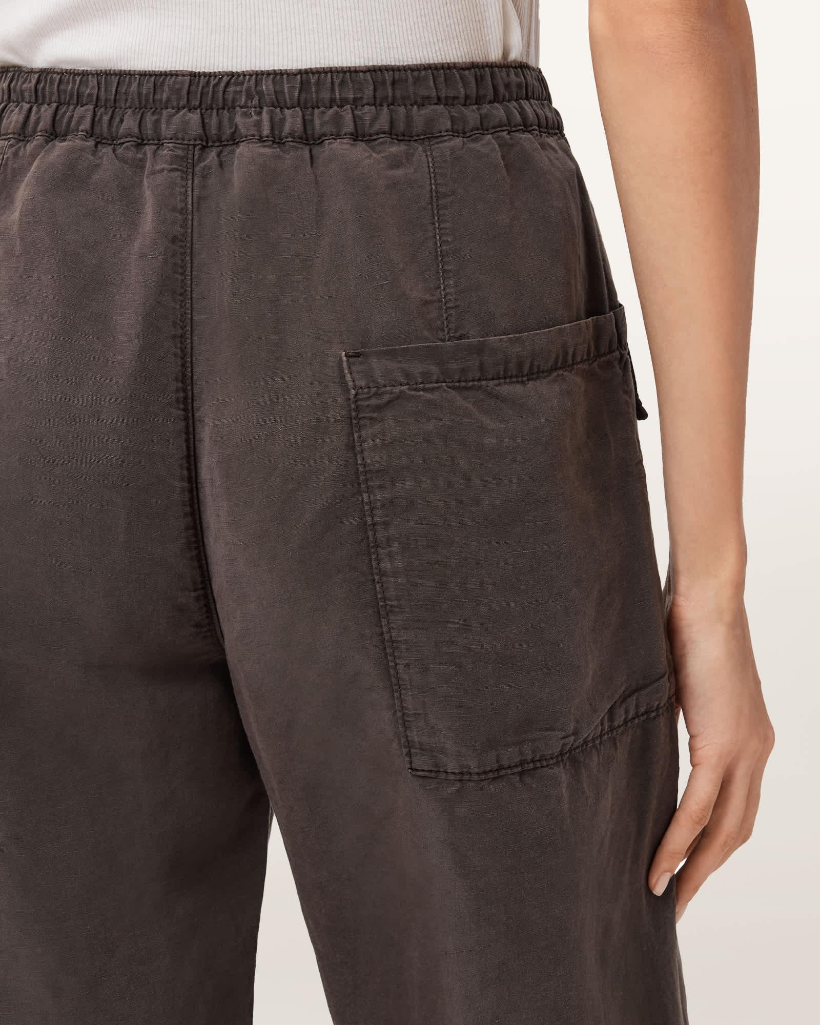 Val Linen Blend Cargo Pants Dark Brown | ALLSAINTS US Product Image