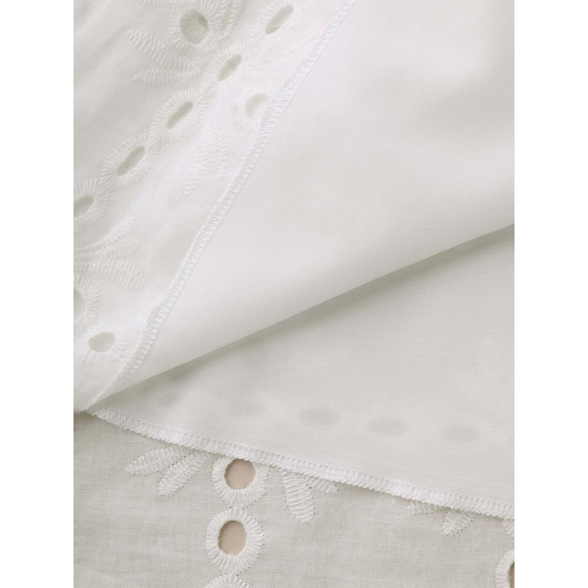 Plus Size Originalwhite Cotton Embroidered V-Neck Shirt Women Resort Short sleeve V-neck Vacation Blouses BloomChic 18-20/2X Product Image