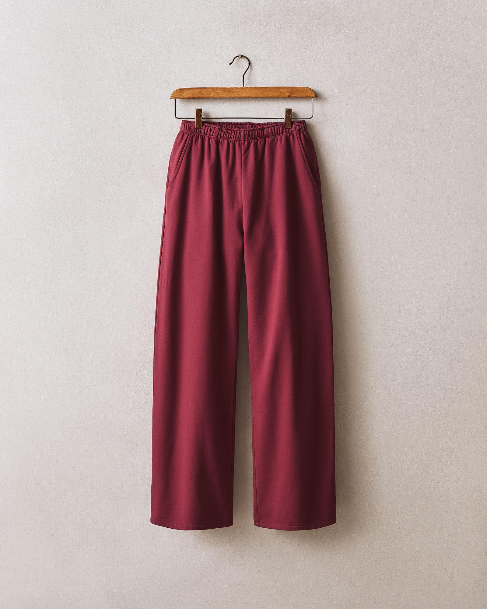 Women's Modal Fleece Straight Pant - Syrah Product Image