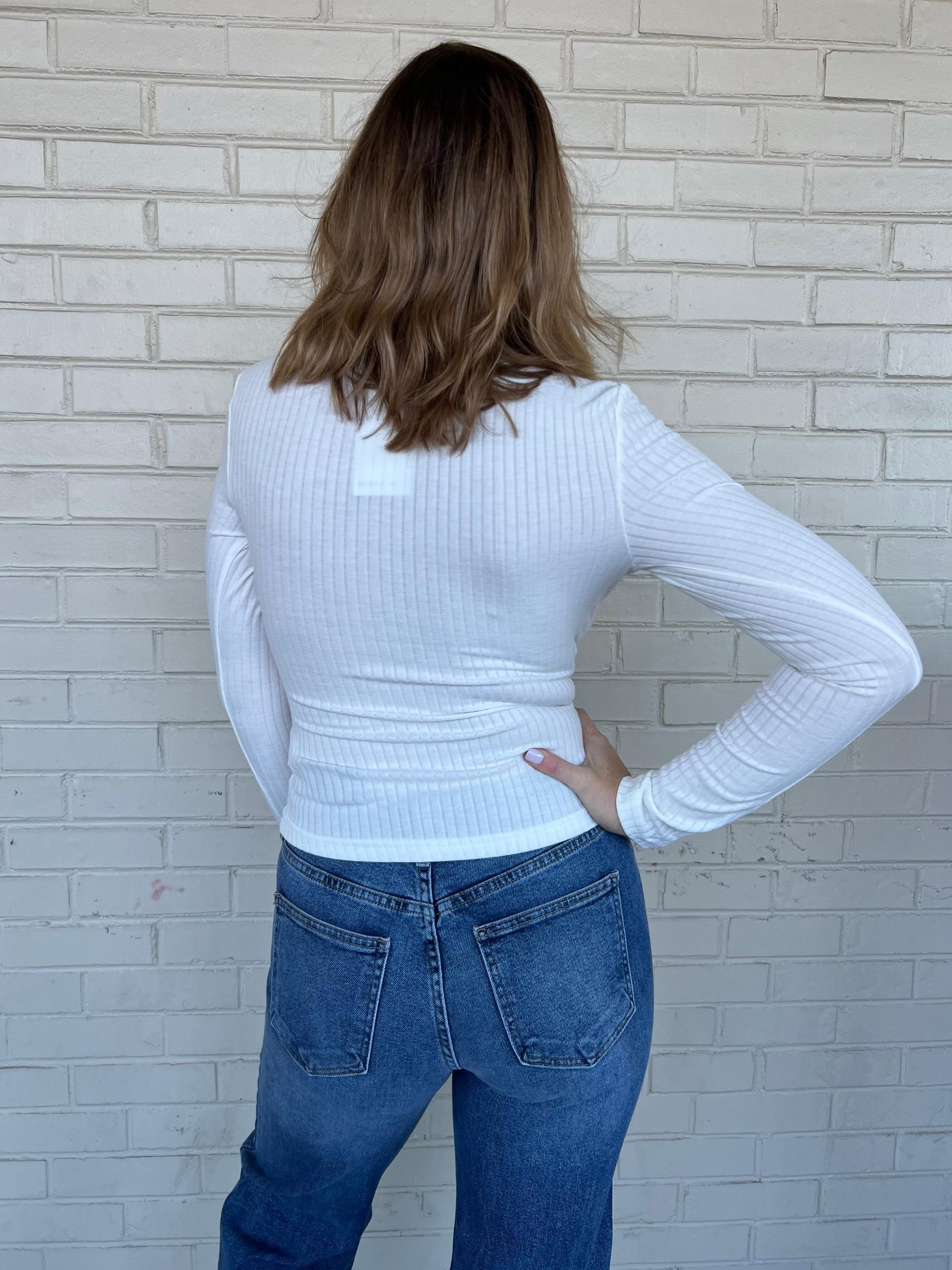 Take It Easy Ribbed Long Sleeve Top Product Image