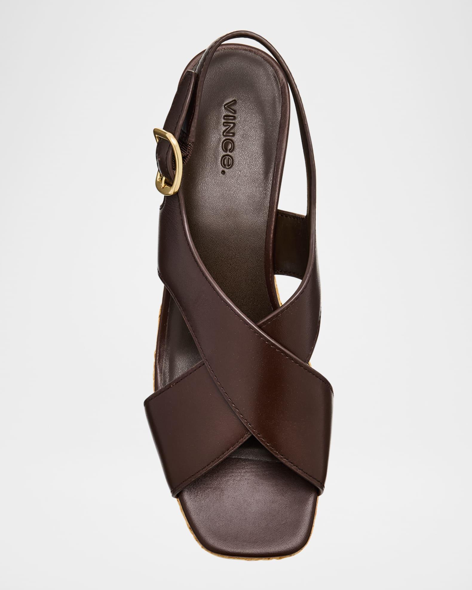 Clementina Leather Crisscross Platform Sandals Product Image