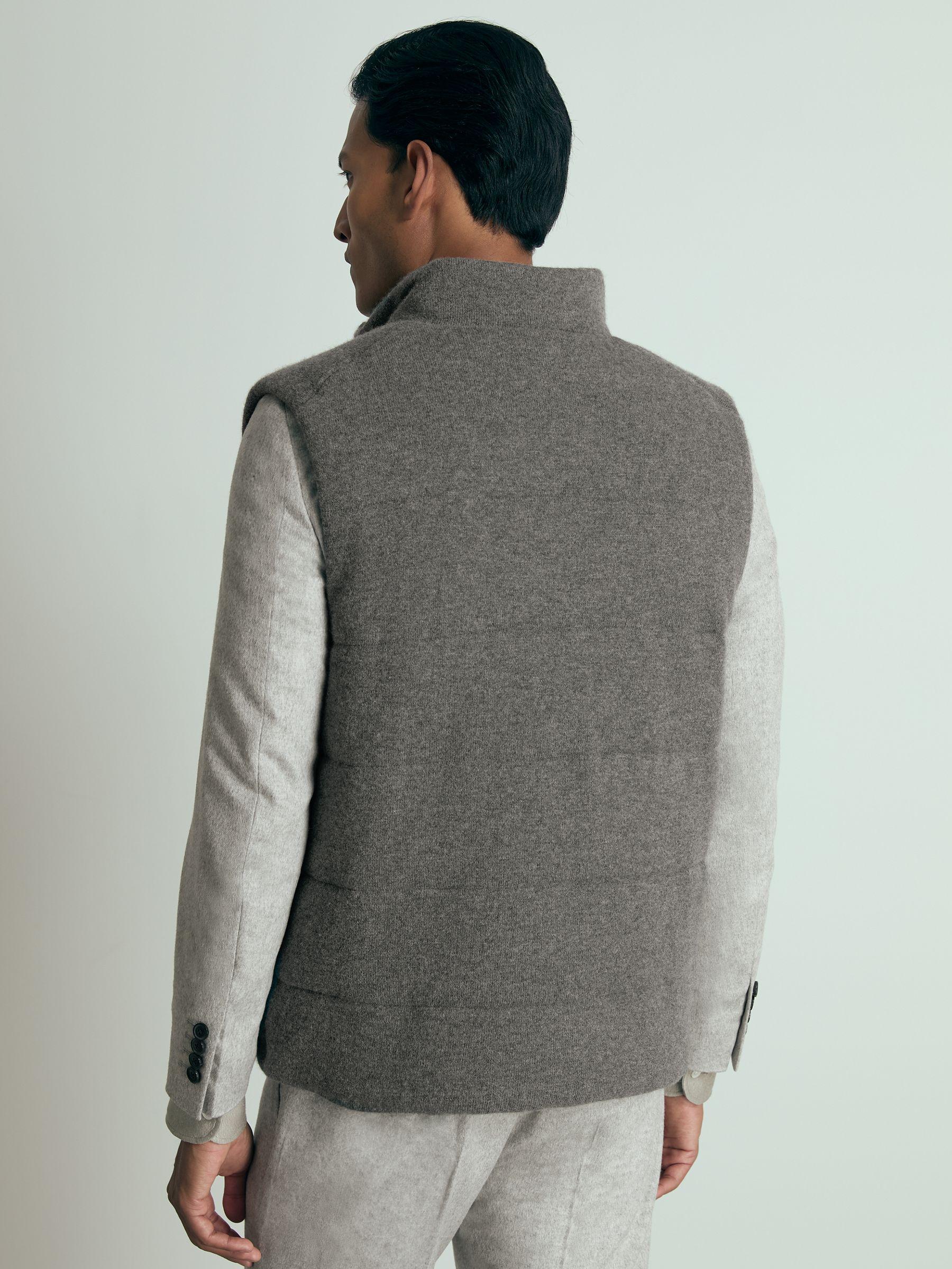 Atelier Quilted-Cashmere Gilet in Mid Grey Melange Product Image