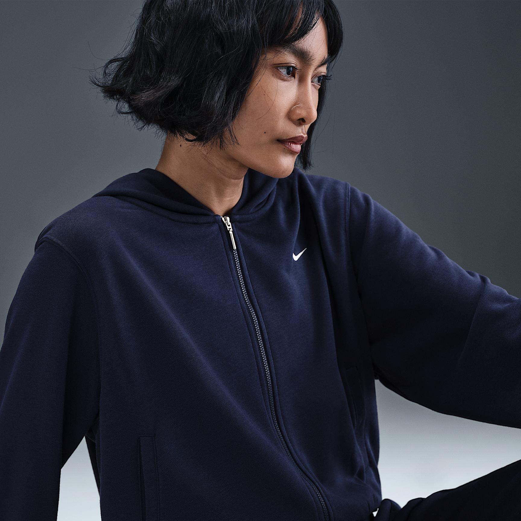 Womens Nike Sportswear Chill Terry Loose Full-Zip French Terry Hoodie | FN2415-410 Product Image