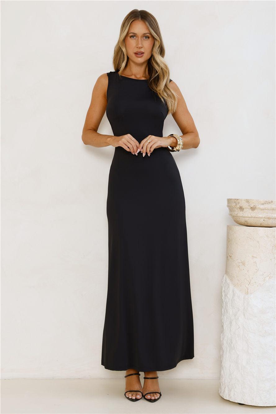 Romance Unveiled Maxi Dress Black Product Image