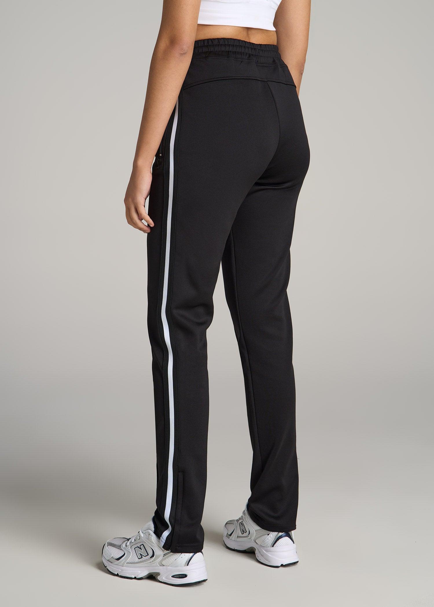 Women's Tall Athletic Stripe Pants in Black & White Product Image